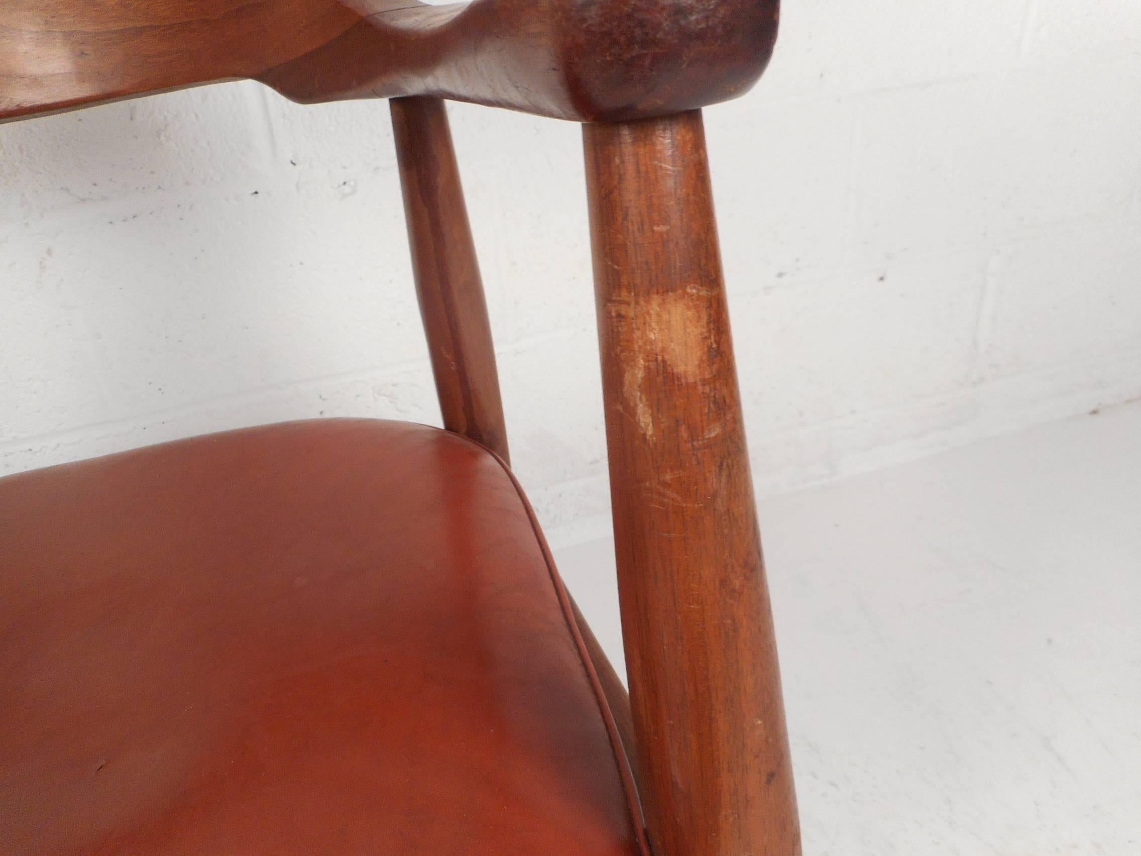 Faux Leather Mid-Century Modern Desk Chair