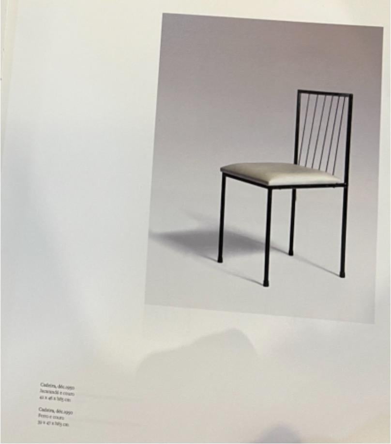 Mid-Century Modern Desk & Chair in Hardwood & Iron by Geraldo de Barros, Brazil For Sale 4