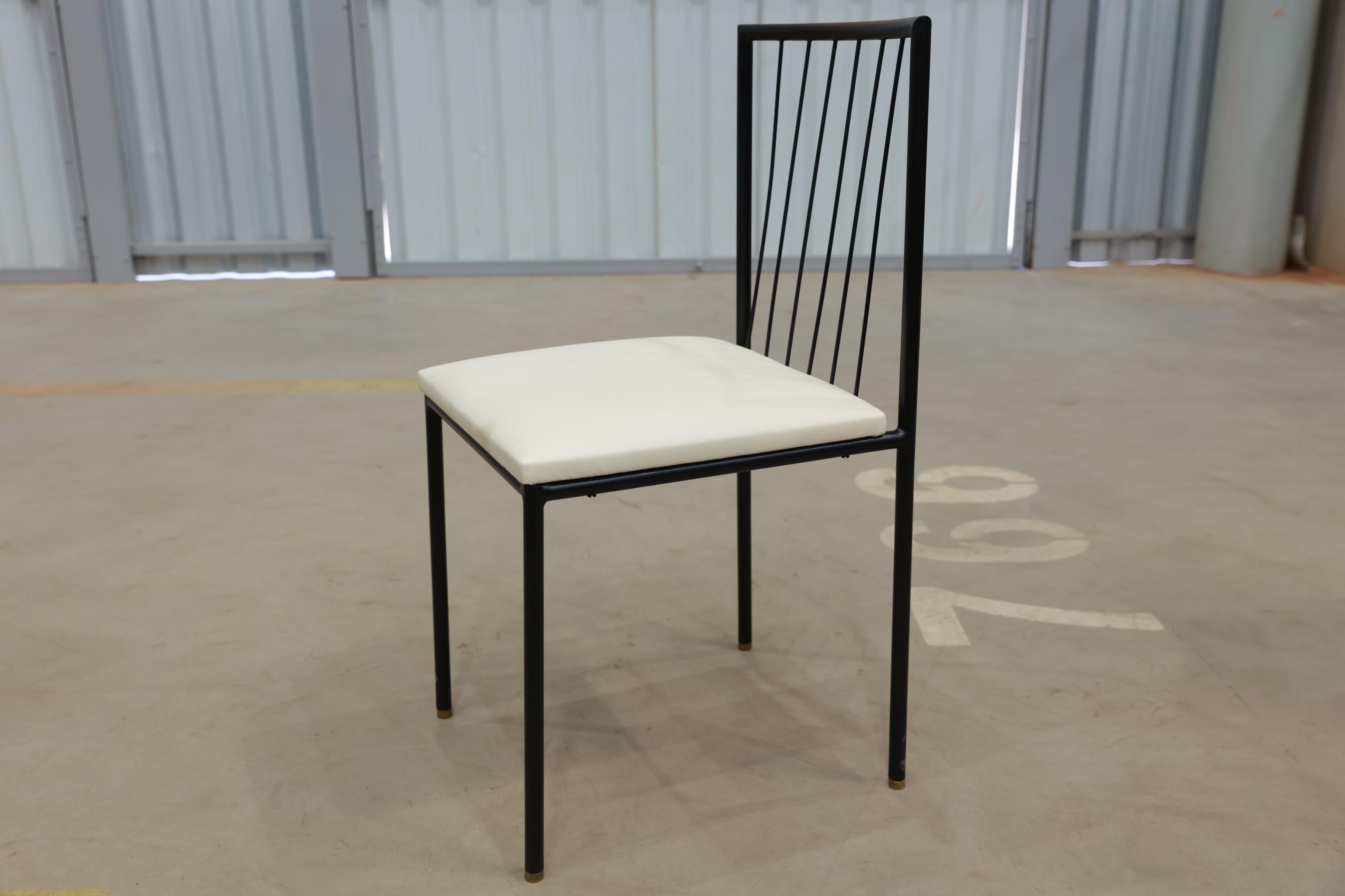 Bureau et chaise moderne du milieu du siècle en bois dur et fer de Geraldo de Barros, Brésil en vente 4