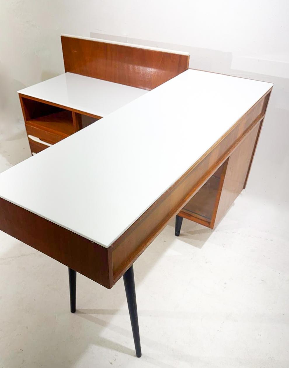 Wood Mid-Century Modern Desk for Up Zavody, Czech Republic, 1960s For Sale
