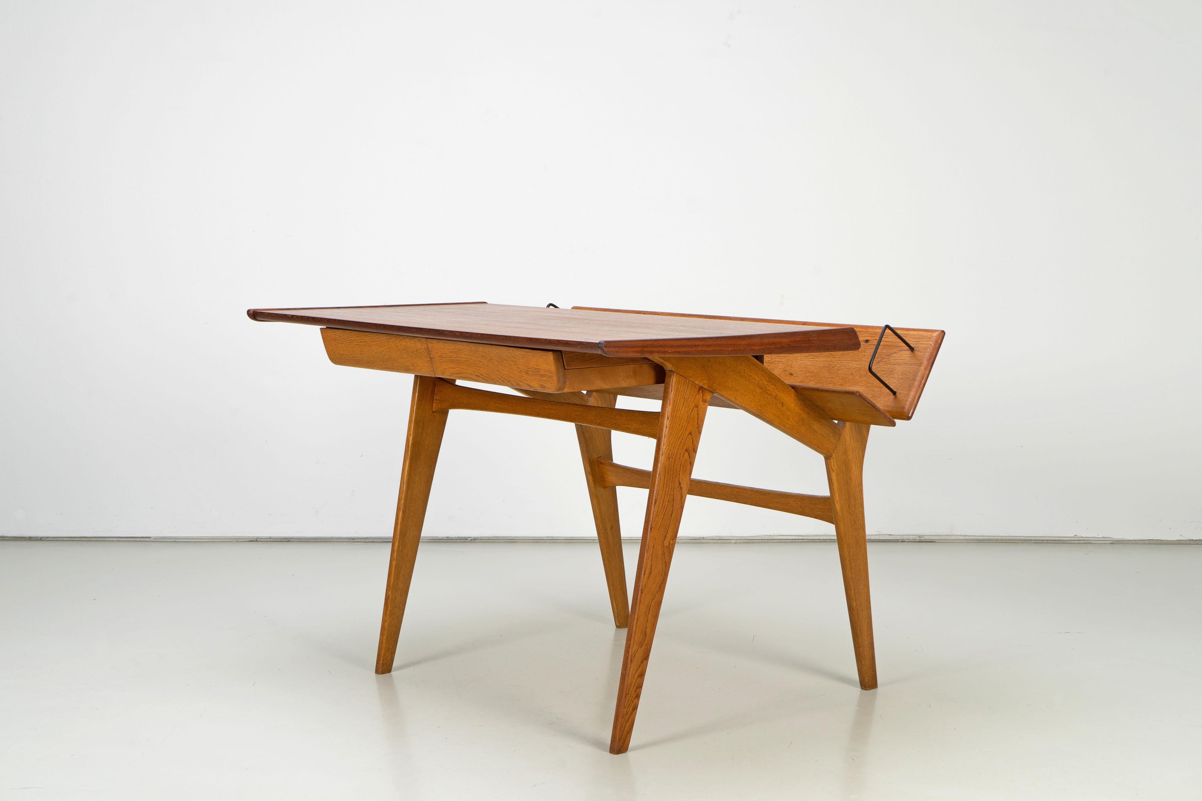 20th Century Mid-Century Modern Desk from Teak and Oak, 1950s