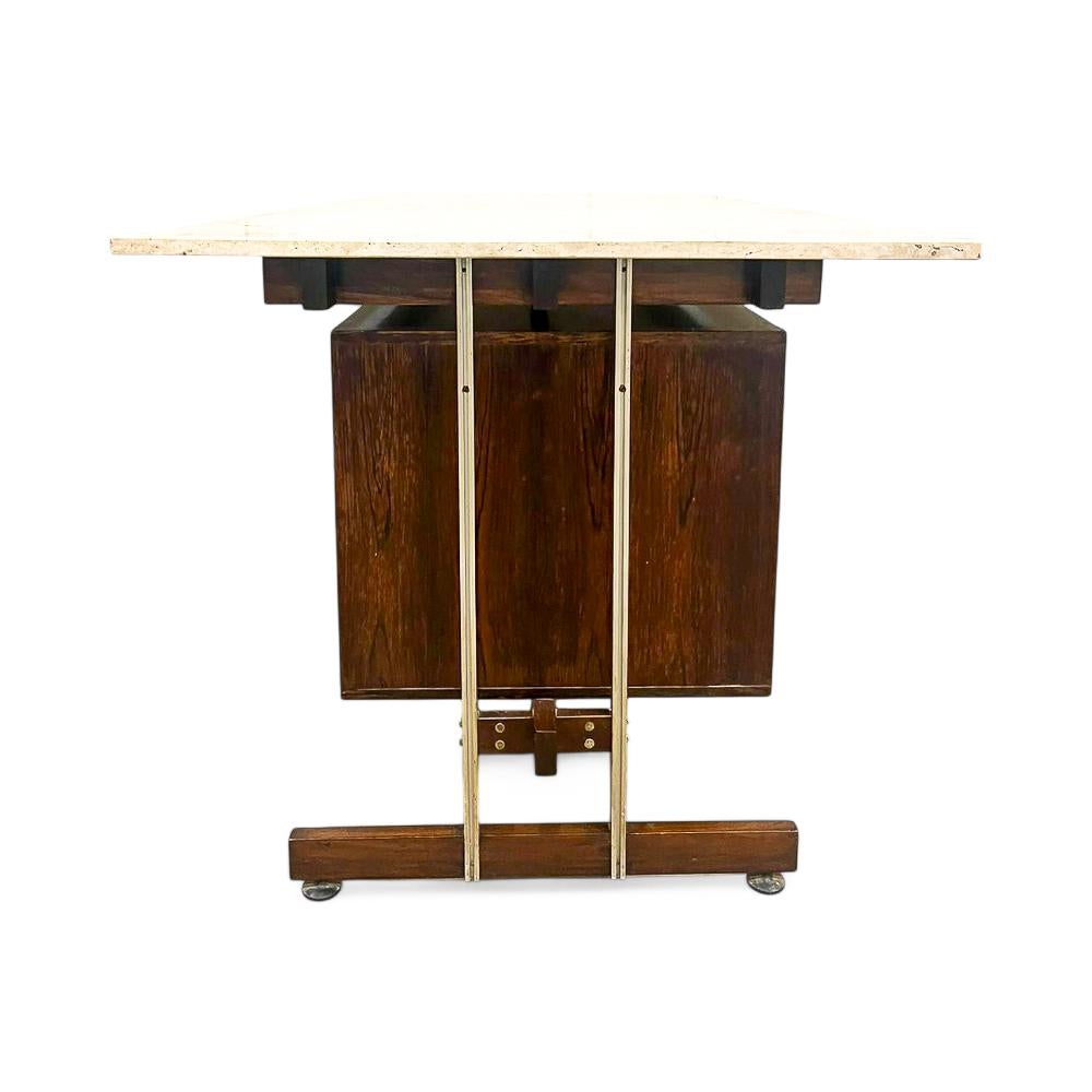 Scrivania moderna del Mid Century in legno duro e marmo di Novo Rumo, 1960 ca. in vendita 3
