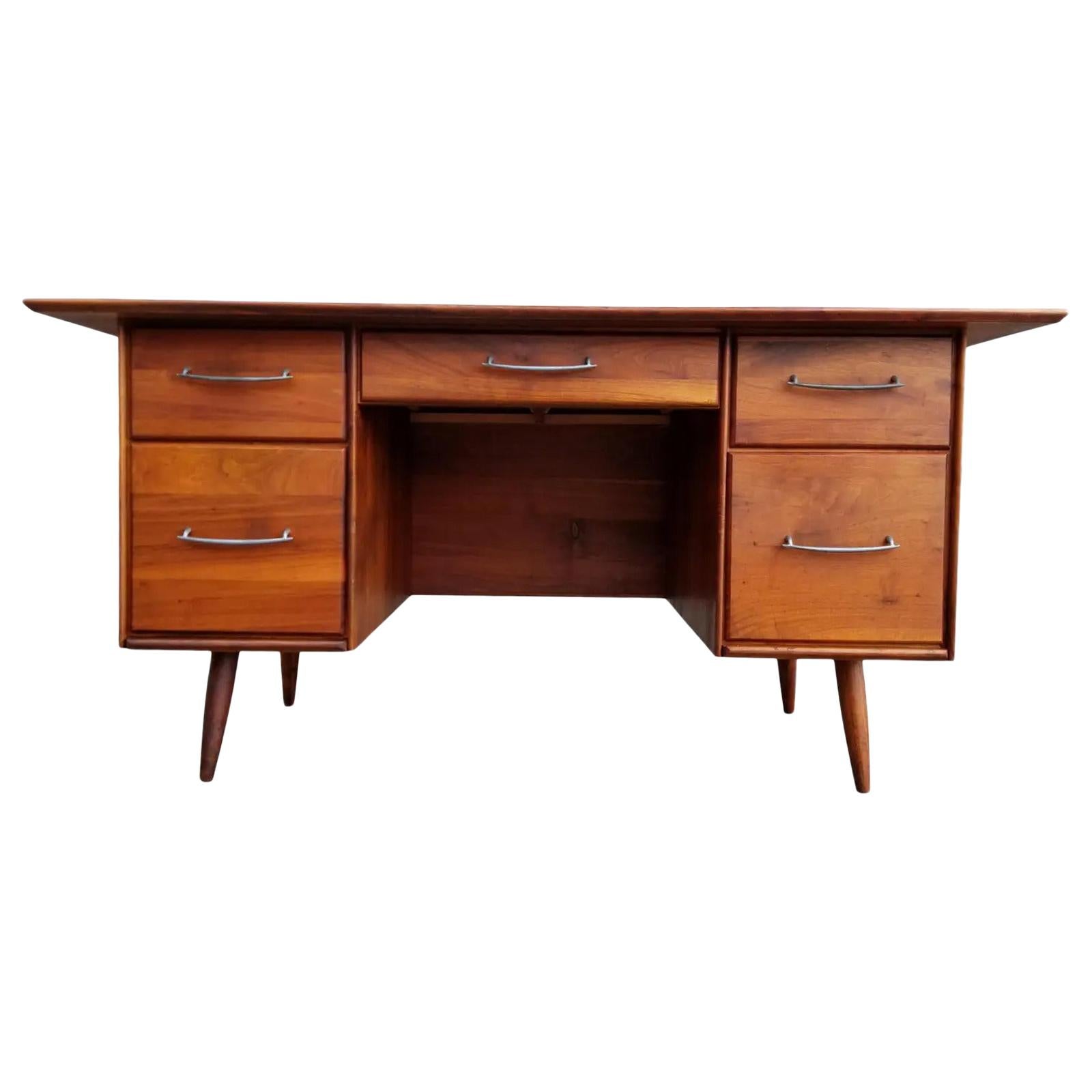 Mid-Century Modern Desk in Solid Walnut, circa 1950s