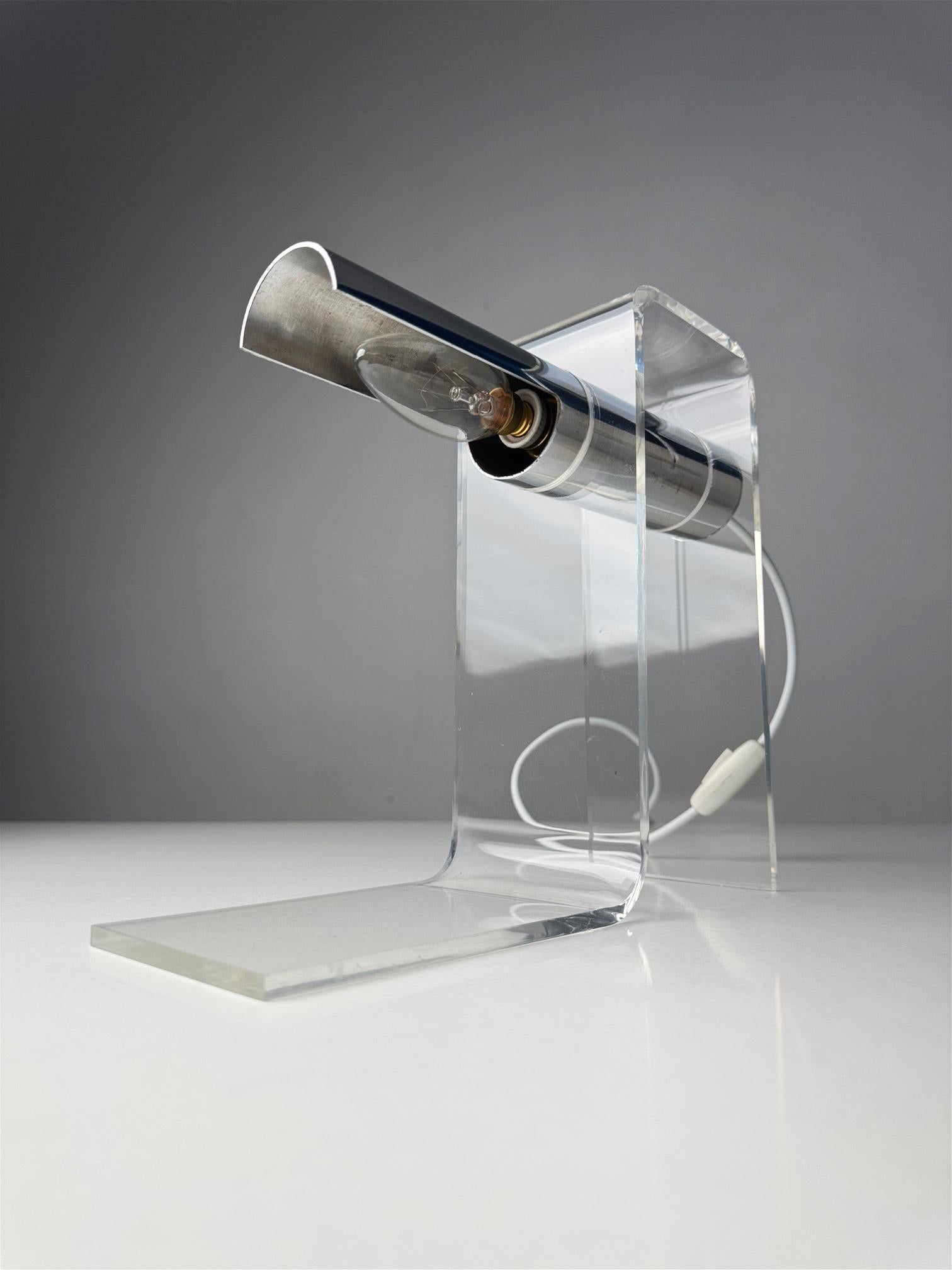 Mid-Century Modern Desk Lamp attributed to Fase 80s Spain, Sonneman Style In Good Condition In BARCELONA, ES