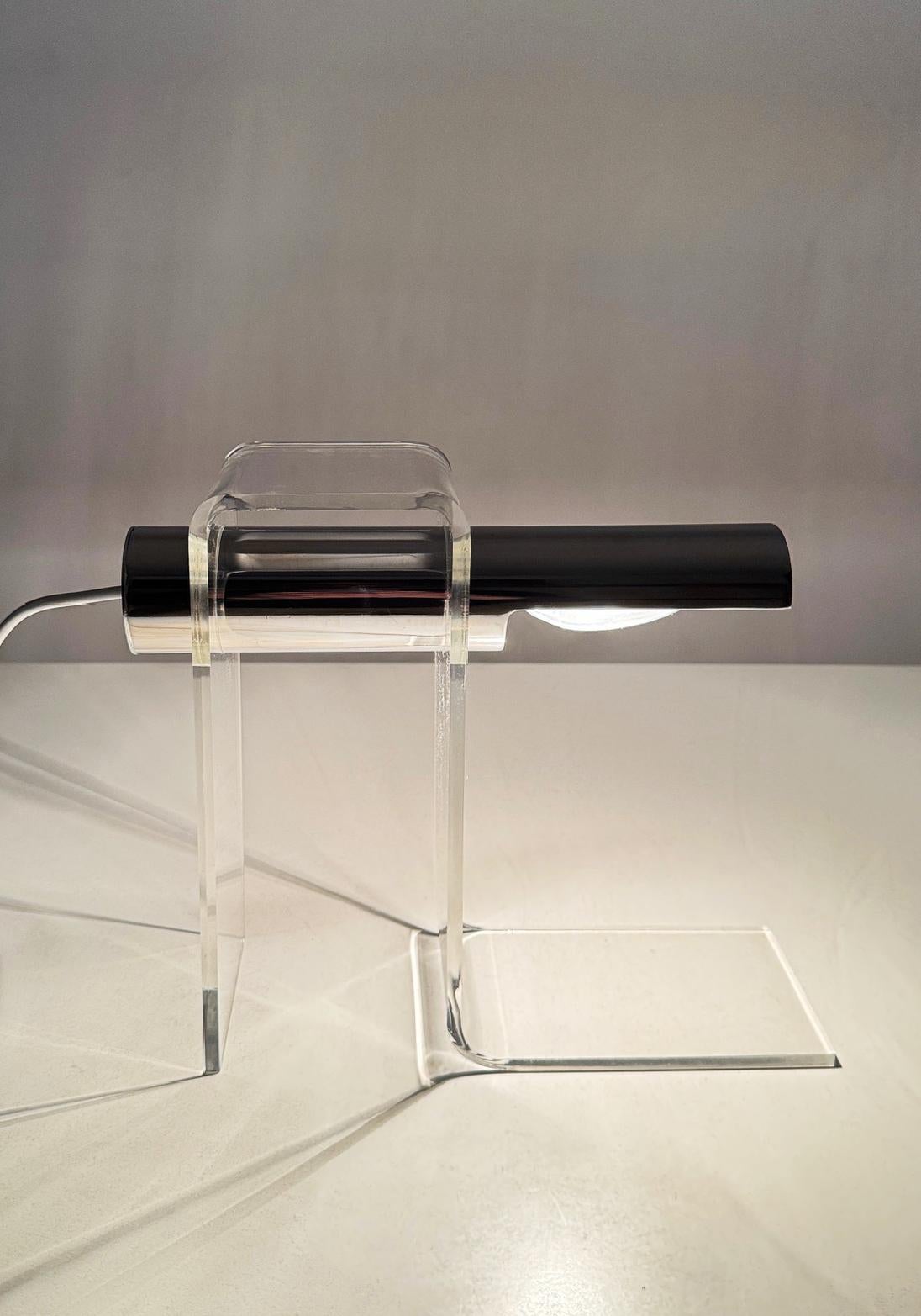 Chrome Mid-Century Modern Desk Lamp attributed to Fase 80s Spain, Sonneman Style