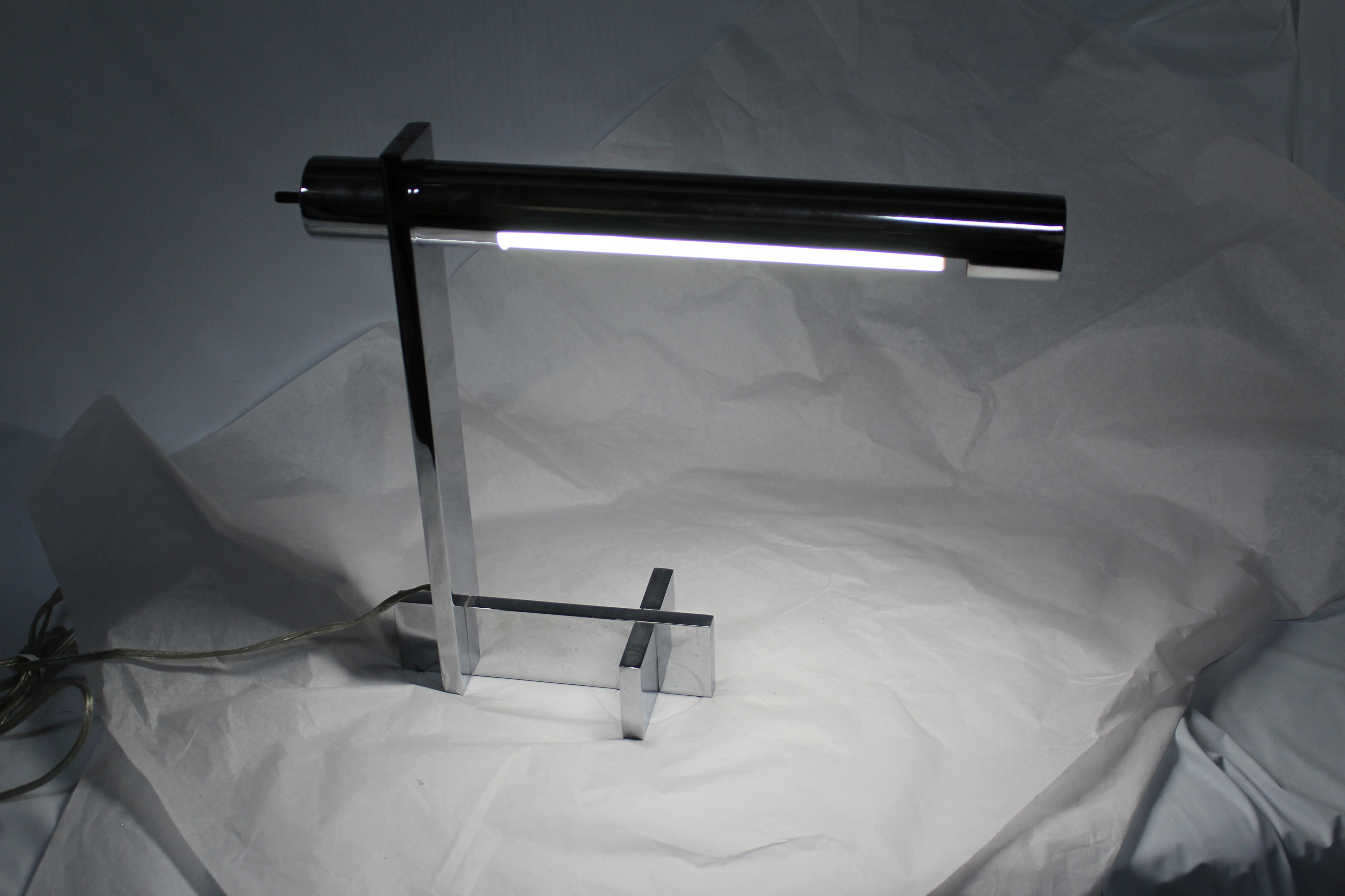 Plated Mid-Century Modern Desk Lamp For Sale