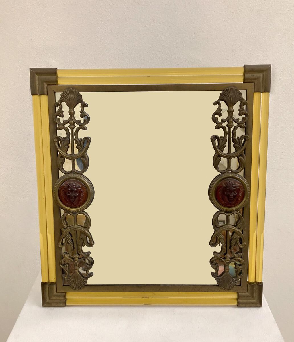 Bronze Mid-Century Modern Desk Mirror, Italy, 1970s For Sale