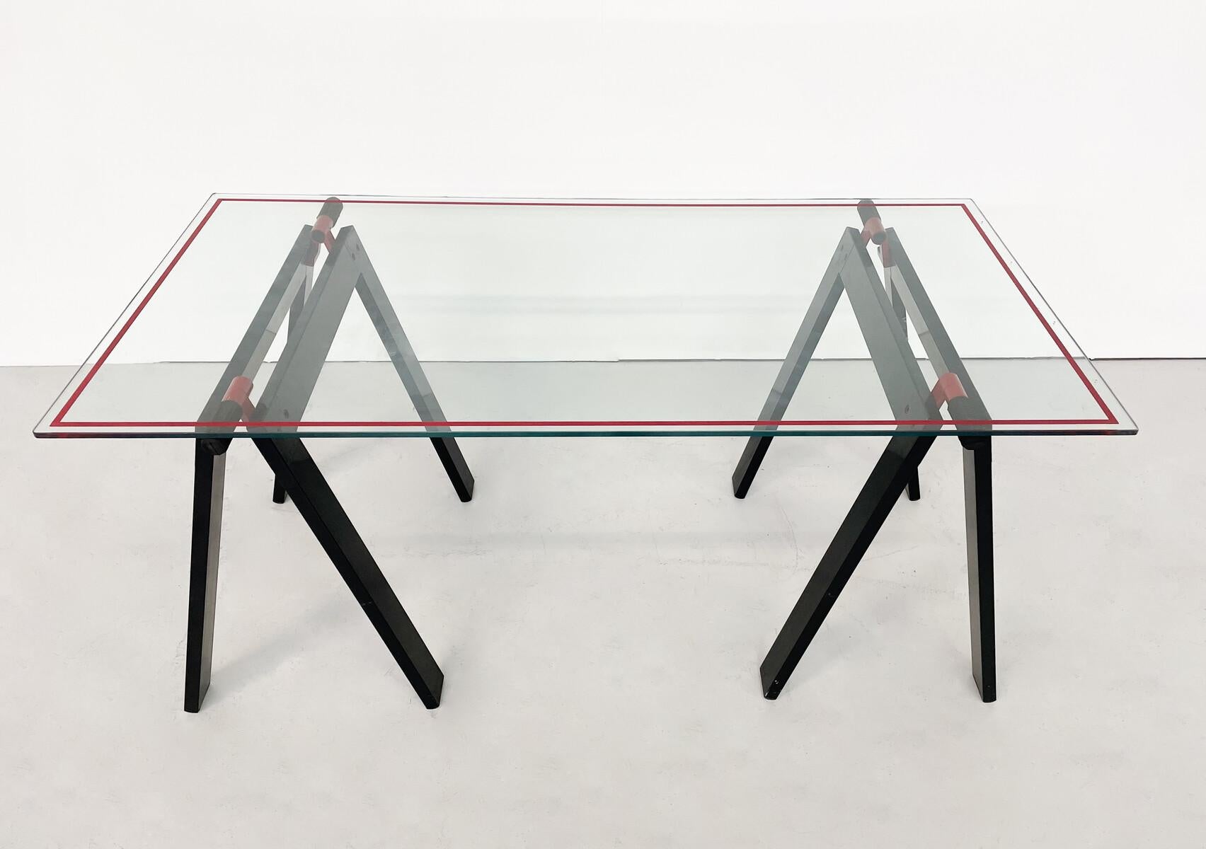 Glass Mid-Century Modern Desk/Table by Gae Aulenti for Zanotta, Italy, 1970s For Sale