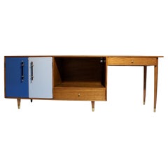 Mid-Century Modern Desk w/ Bookcase & Cabinet