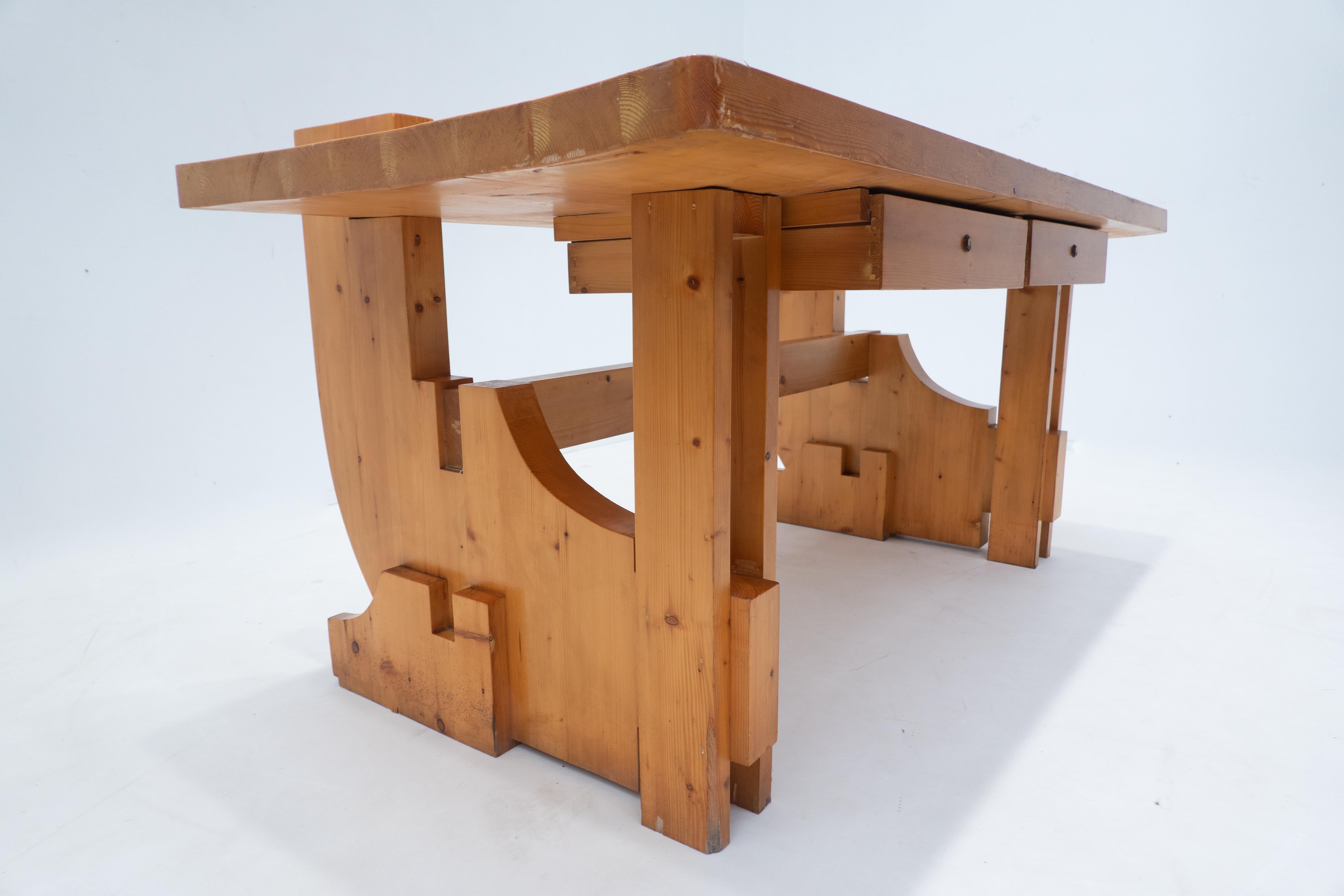 Scrivania moderna di metà secolo con cassetti, Wood Wood, Italia, anni '60 in vendita 5