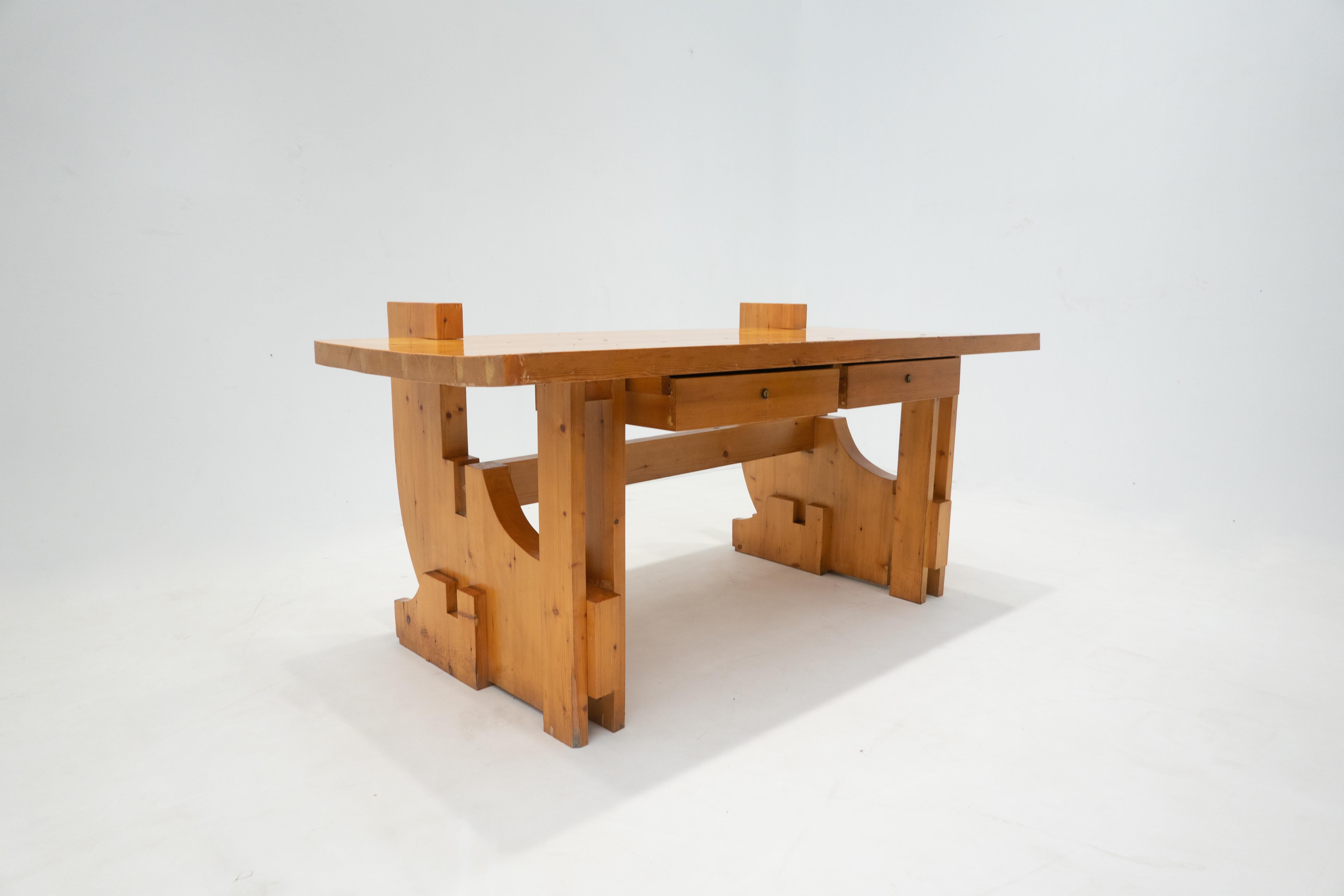 Scrivania moderna di metà secolo con cassetti, Wood Wood, Italia, anni '60 in vendita 13