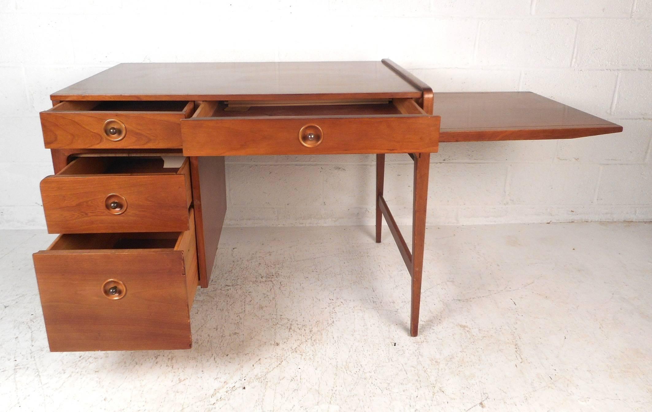 Late 20th Century Mid-Century Desk with Side Extension by John Van Koert for Drexel