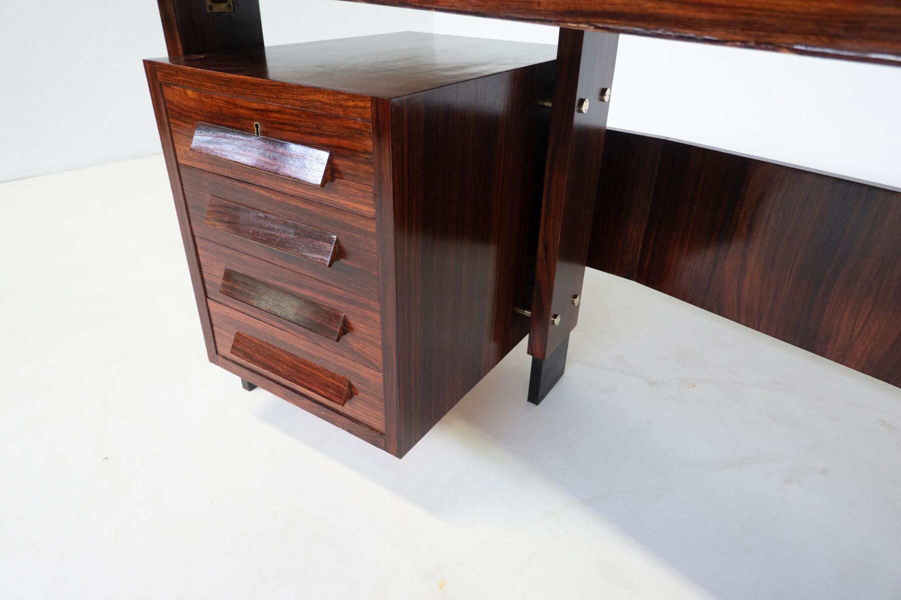 Moderner Schreibtisch aus der Jahrhundertmitte, Holz, Italien, 1960er Jahre im Angebot 8