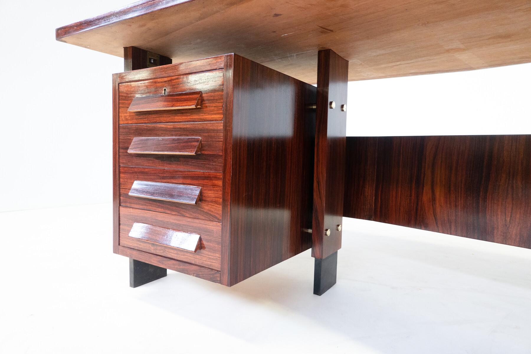 Moderner Schreibtisch aus der Jahrhundertmitte, Holz, Italien, 1960er Jahre im Angebot 9