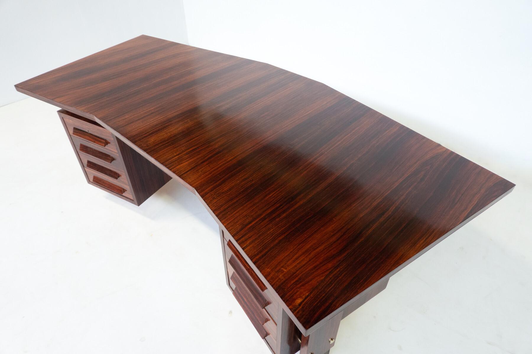 Moderner Schreibtisch aus der Jahrhundertmitte, Holz, Italien, 1960er Jahre im Angebot 10