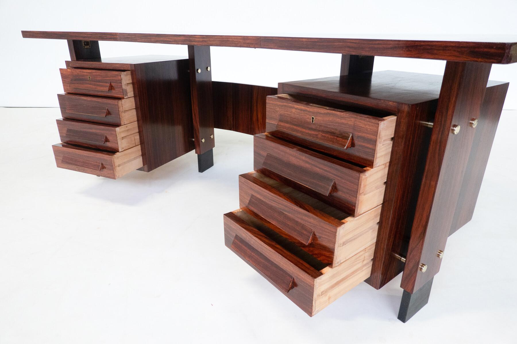 Moderner Schreibtisch aus der Jahrhundertmitte, Holz, Italien, 1960er Jahre im Angebot 2