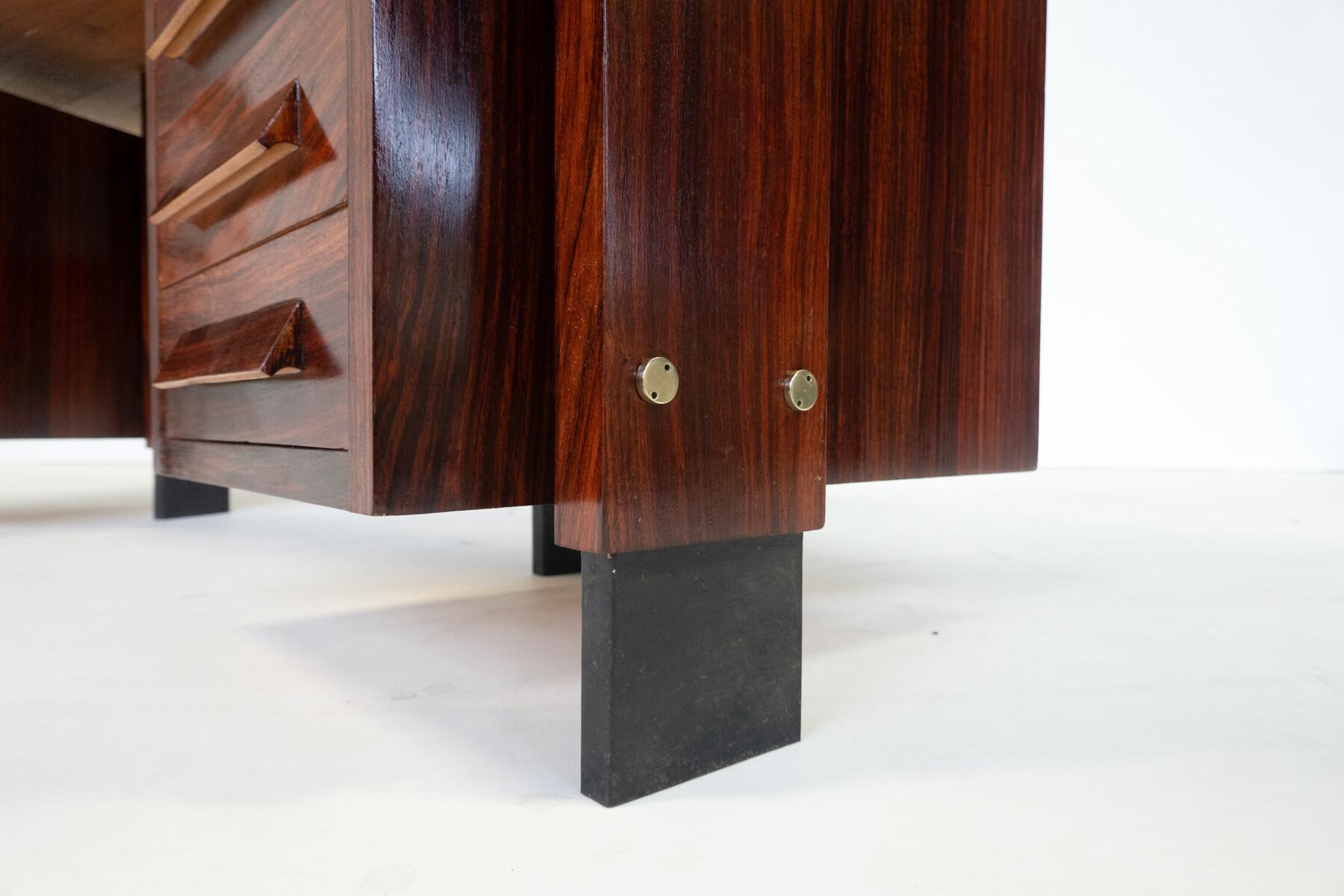 Moderner Schreibtisch aus der Jahrhundertmitte, Holz, Italien, 1960er Jahre im Angebot 4
