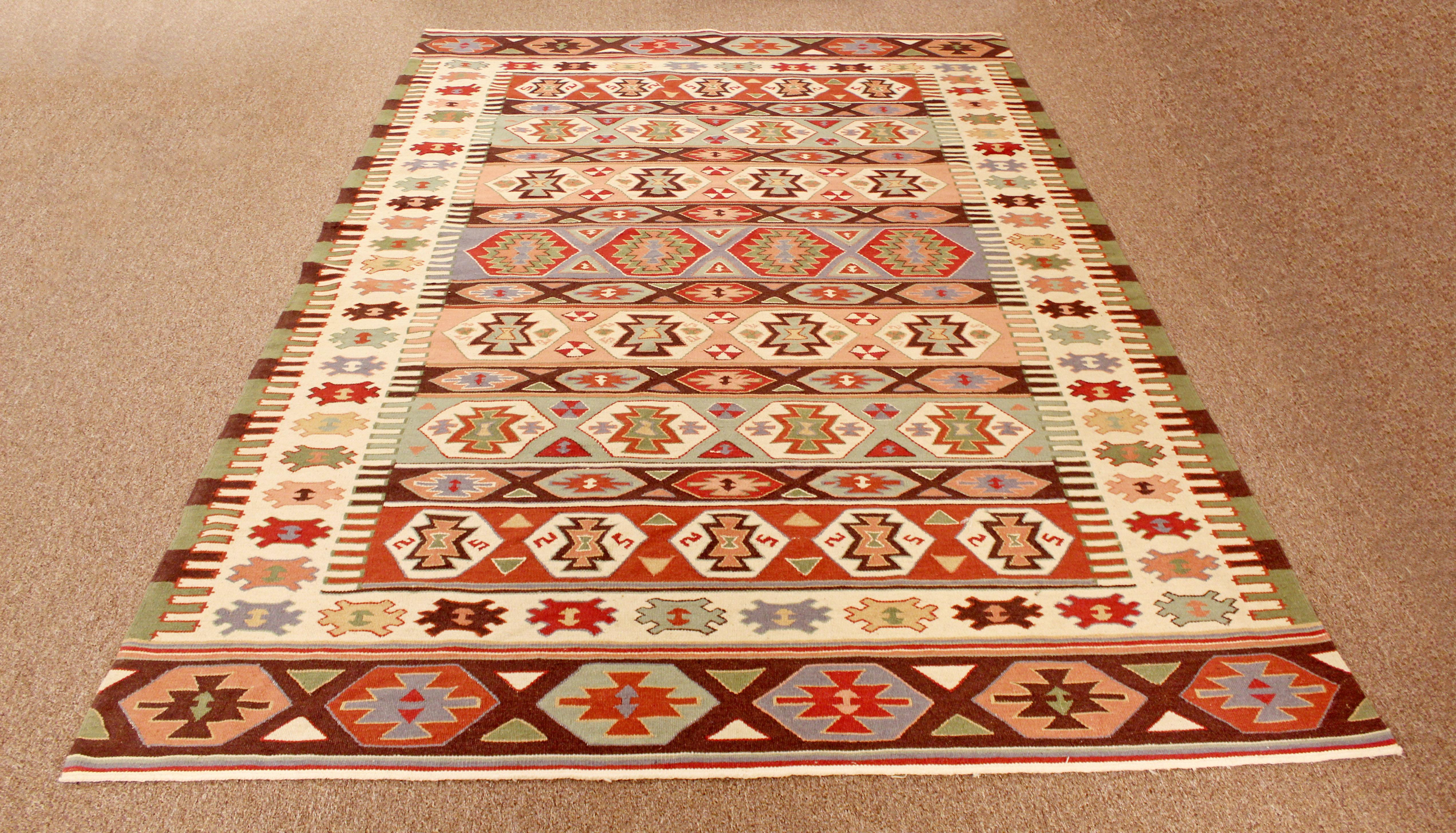 green and brown rug
