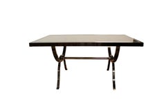Mid-Century Modern Dia Chrome and Smoked Glass Expandable Table