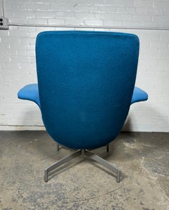 Fauteuil de salon pivotant ailé Dialogue HBF, moderne du milieu du siècle dernier