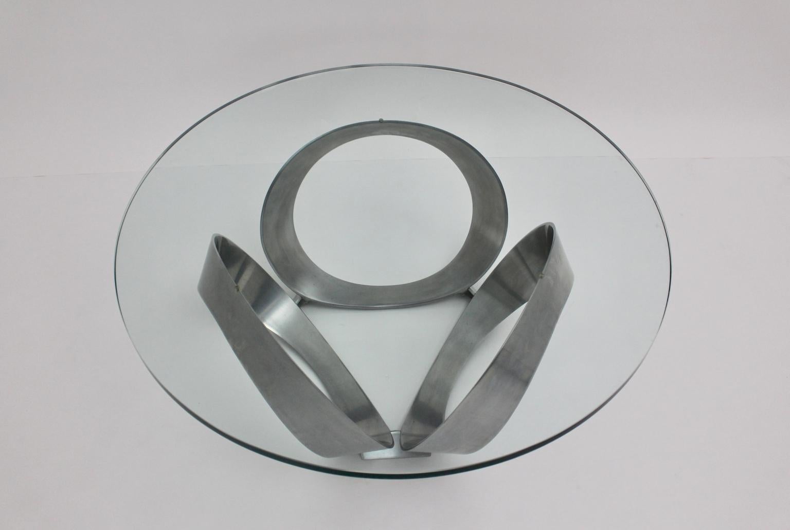 Mid-Century Modern Ring Couchtisch von Knut Hesterberg, 1960er Jahre, Deutschland (Aluminium) im Angebot