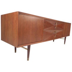 Mid-Century Modern Diamond Front Credenza attributed to Albert Parvin