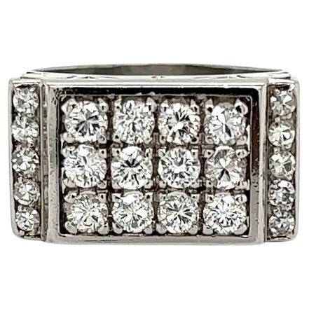 Vintage-Ring aus Platin mit Diamanten, Mid-Century Modern 