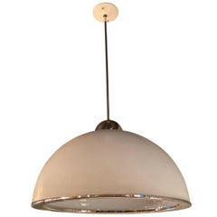 Vintage Mid-Century Modern Diffused Dome Pendant Light