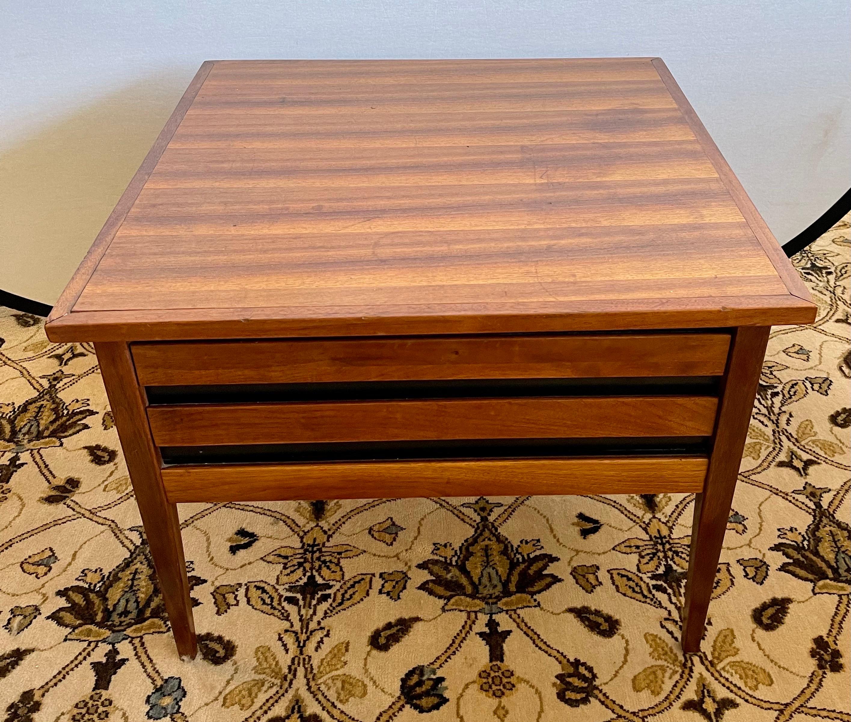 Coveted Dillingham Esprit side table with drawer designed by renowned designer Merton Gershun. Great scale and better lines. Why not own the best?.