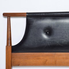 Mid-Century Modern Dillingham Tufted Walnut Headboard Full Size