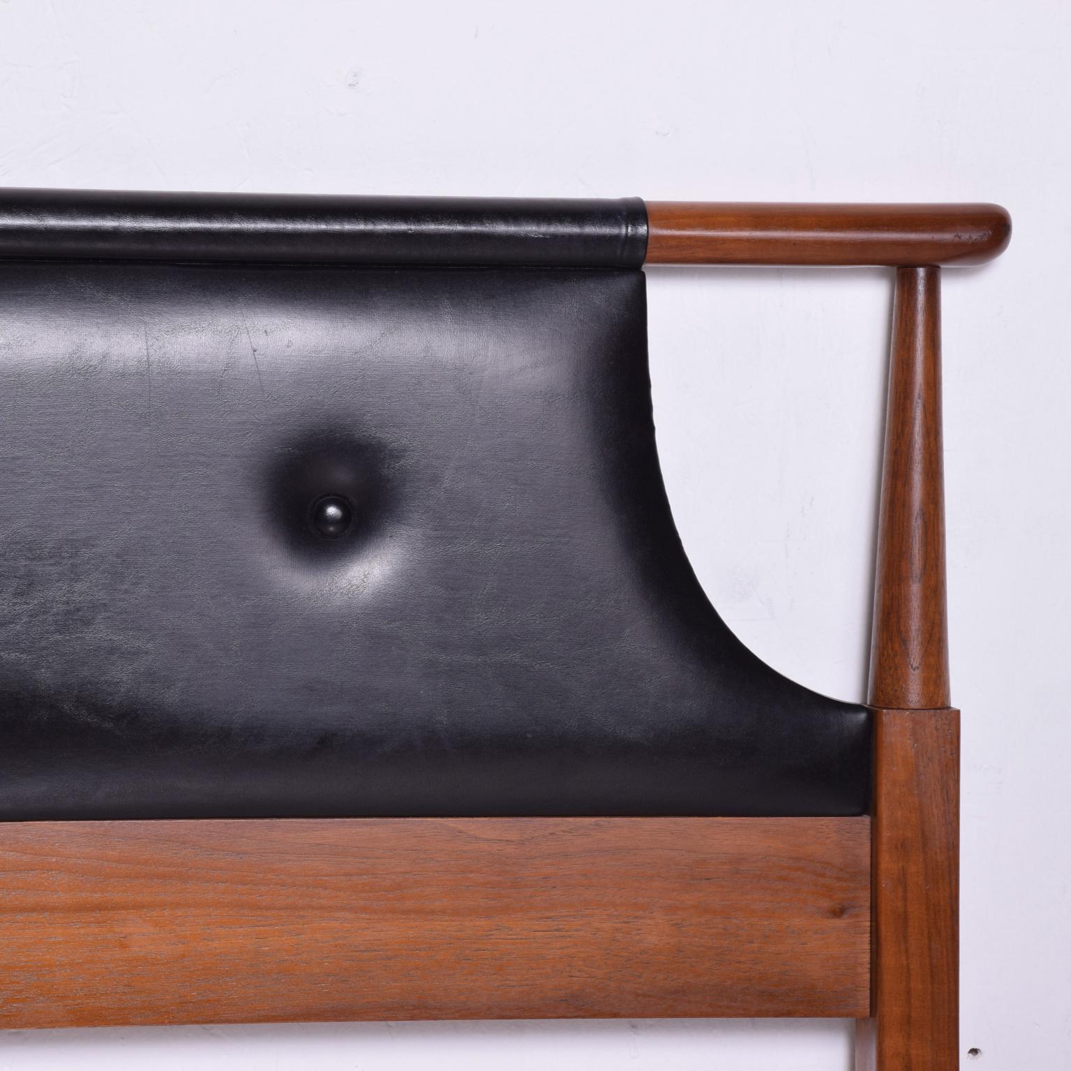 American Mid-Century Modern Dillingham Tufted Walnut Headboard Full Size