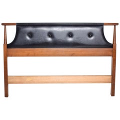 Mid-Century Modern Dillingham Tufted Walnut Headboard Full Size