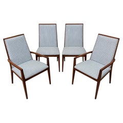 Mid-Century Modern Dillingham Walnut Dining Chairs - Set of 4