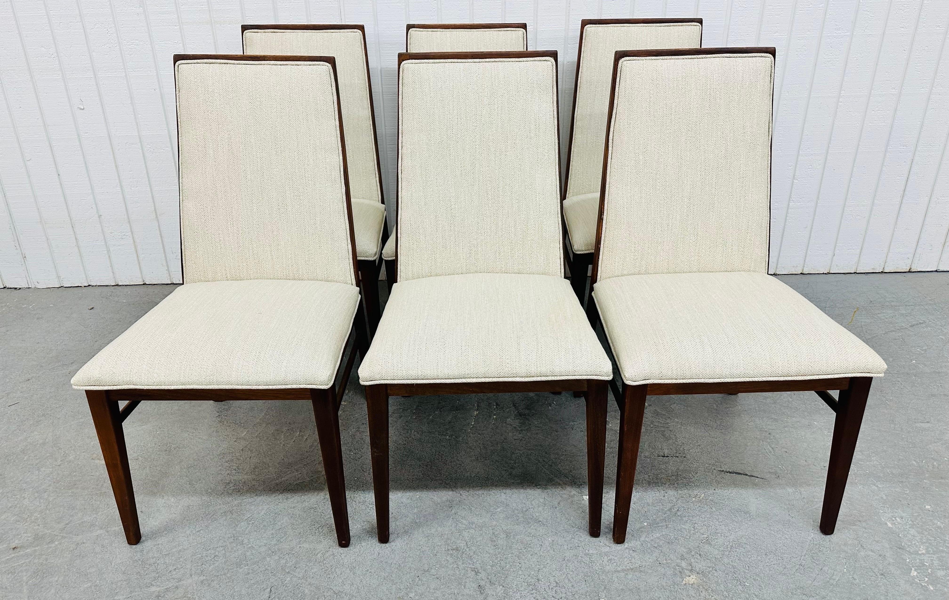 American Mid-Century Modern Dillingham Walnut Dining Chairs - Set of 6