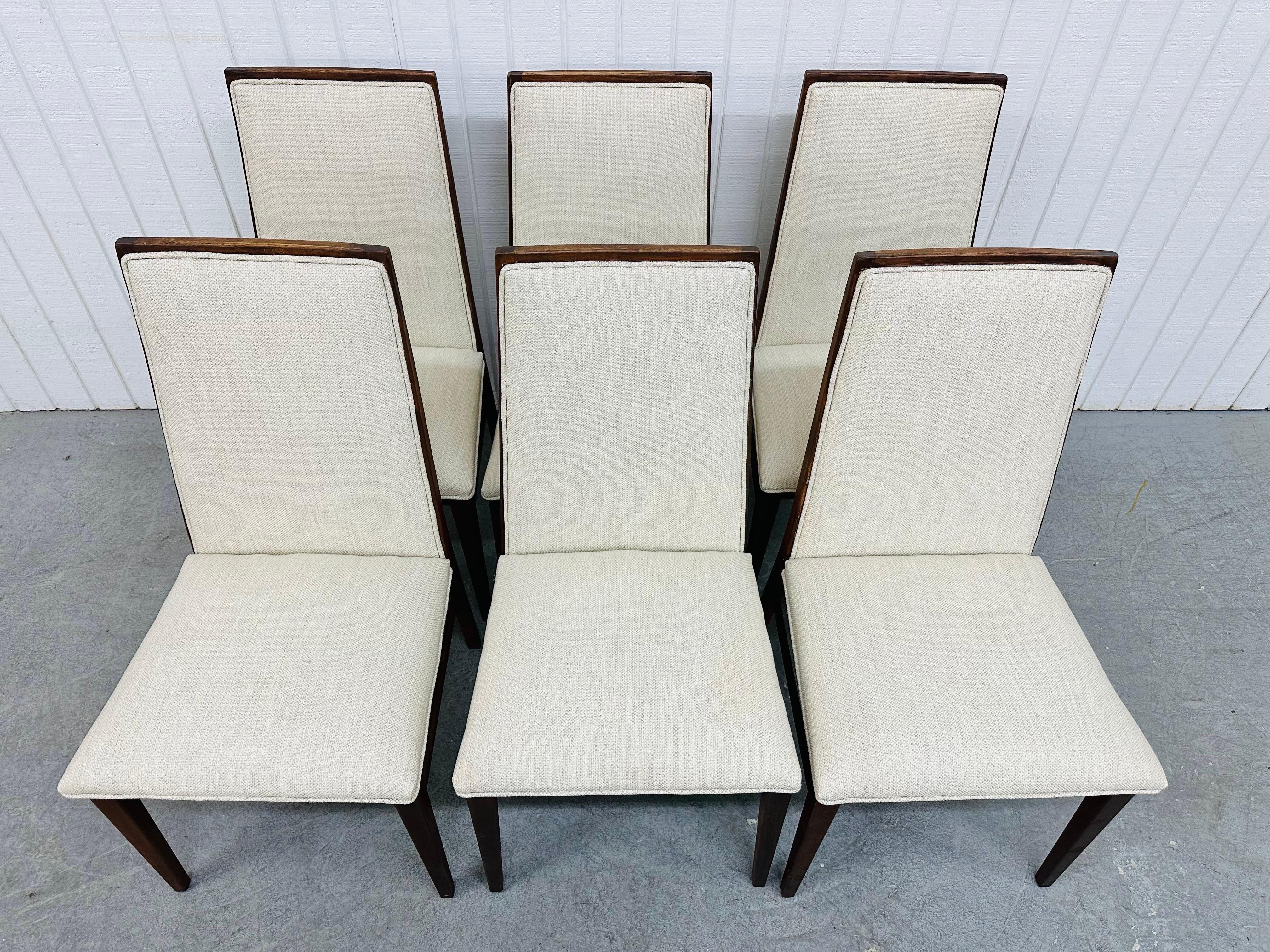 Mid-Century Modern Dillingham Walnut Dining Chairs - Set of 6 In Good Condition In Clarksboro, NJ
