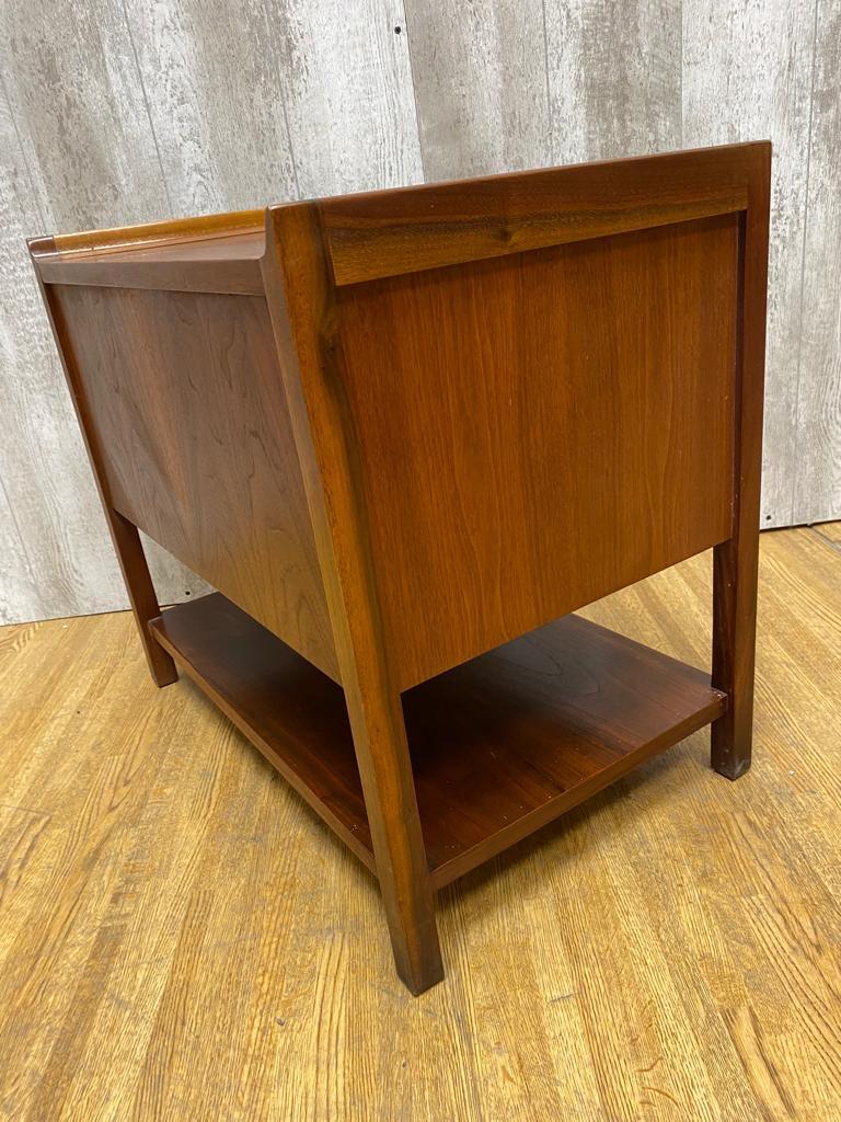 Wood Mid-Century Modern Dillingham Walnut Record Cabinet /Side End Table