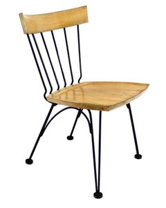 Mid Century Modern Dinette Dining Table with Four Chairs in Iron and Wood