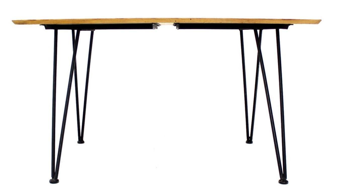 Mid-Century Modern Mid Century Modern Dinette Dining Table with Four Chairs in Iron and Wood