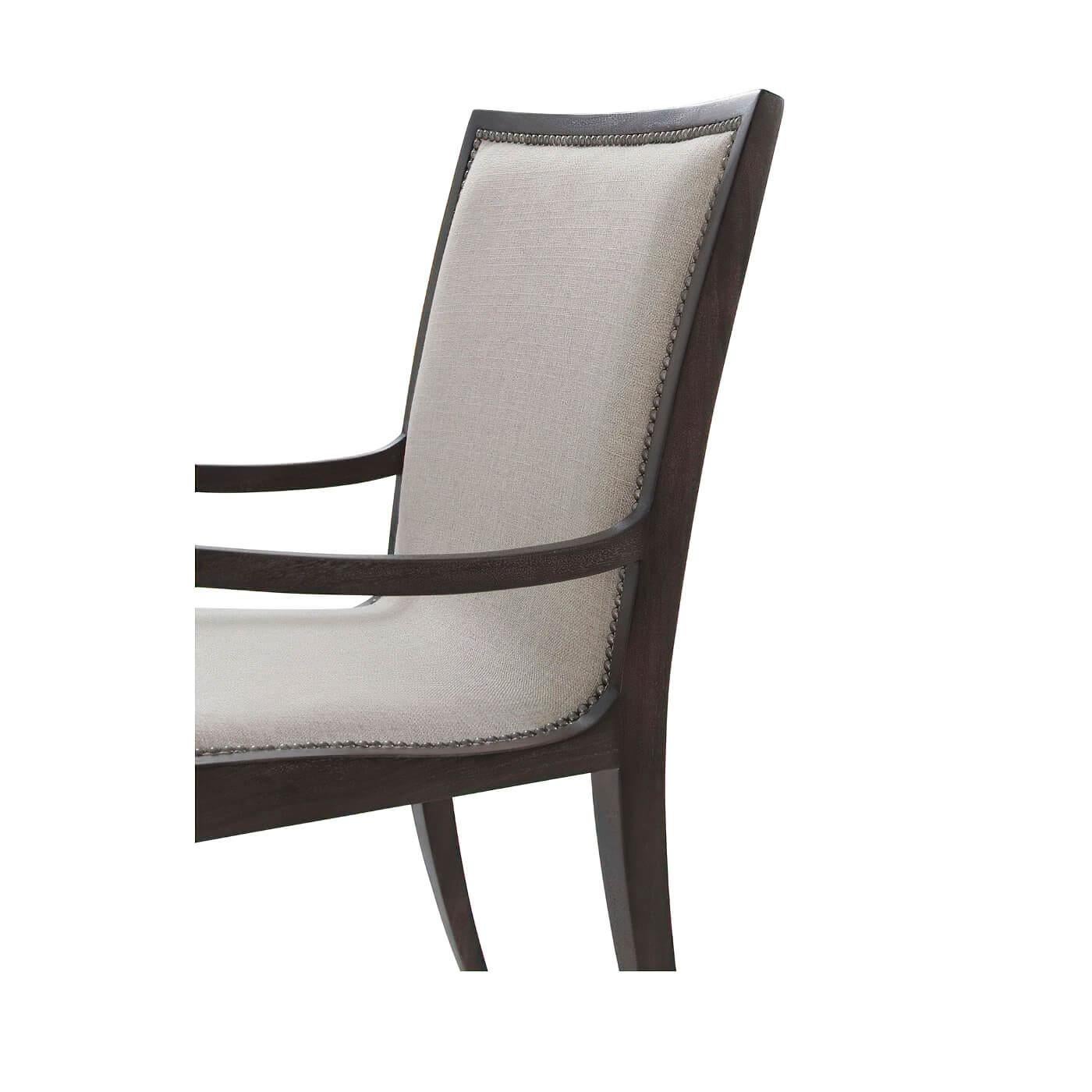 Contemporary Mid-Century Modern Dining Armchair For Sale