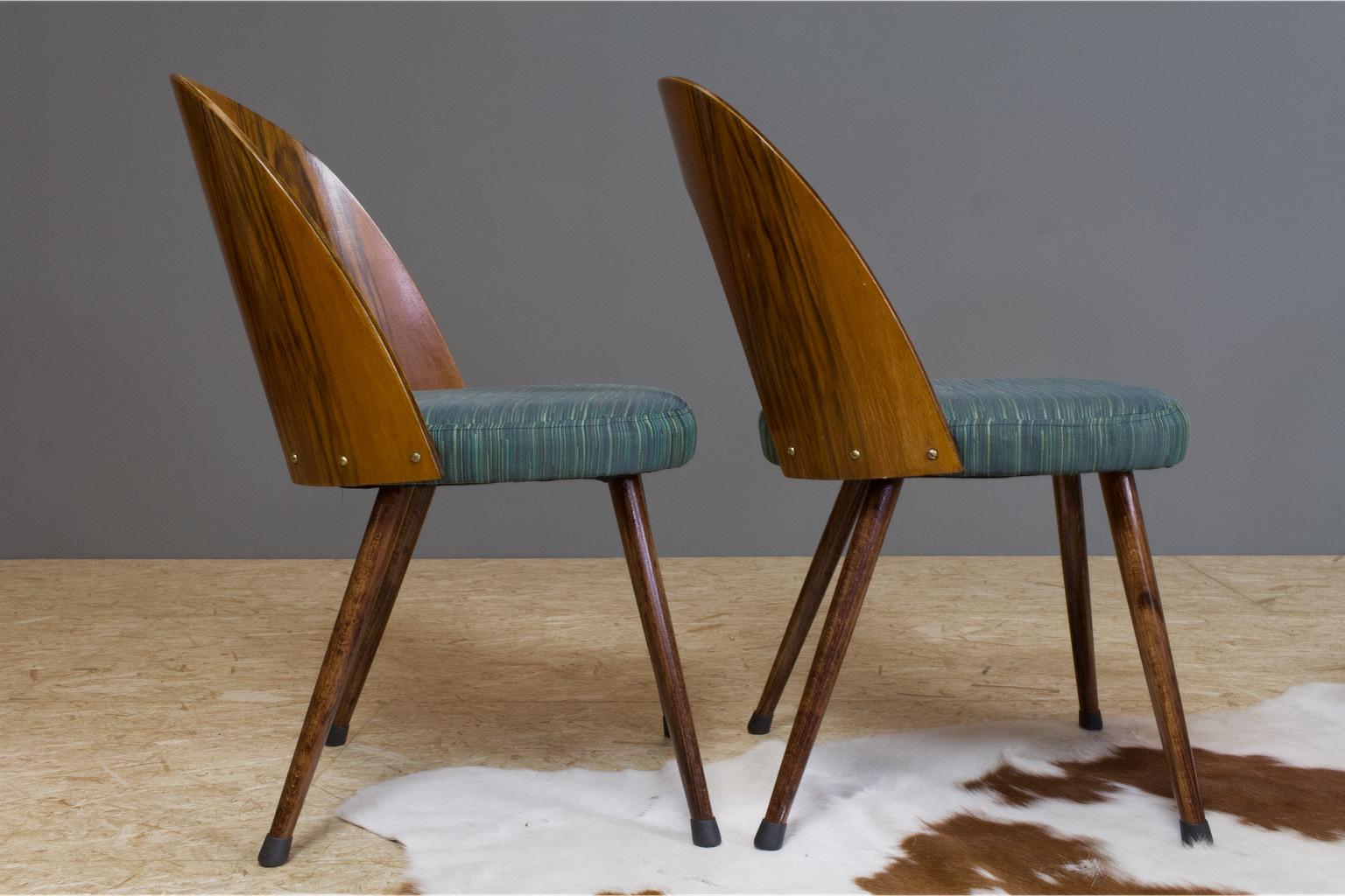 Czech Mid-Century Modern Dining Chair Bent Plywood Back in by Antonin Šuman