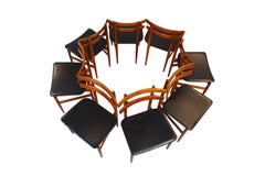 Mid-Century Modern Dining Chairs, 8 Model 30 Poul Hundevad Dining Chairs