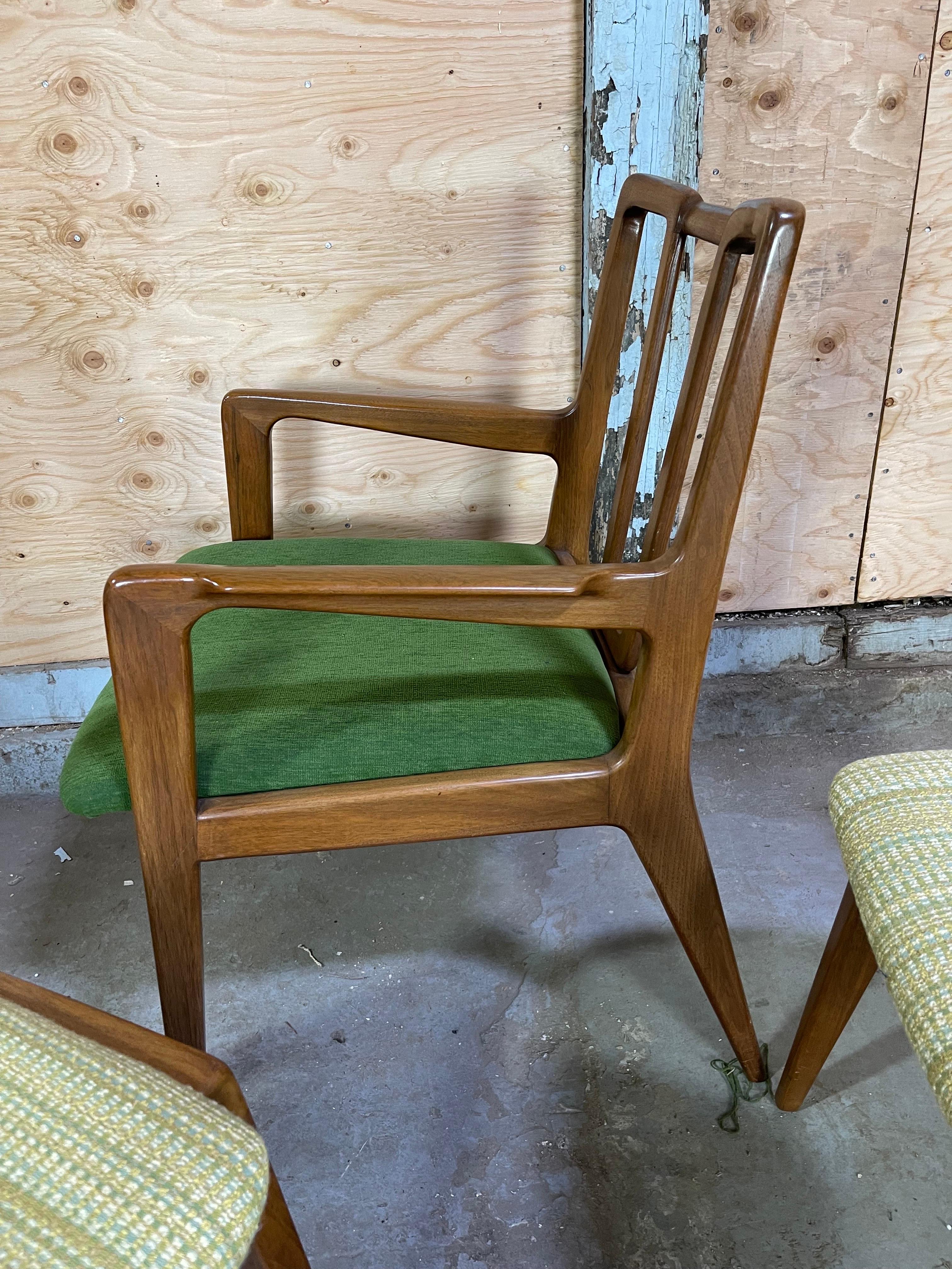 Mid-Century Modern Dining Chairs After James Mont Six in Walnut 5