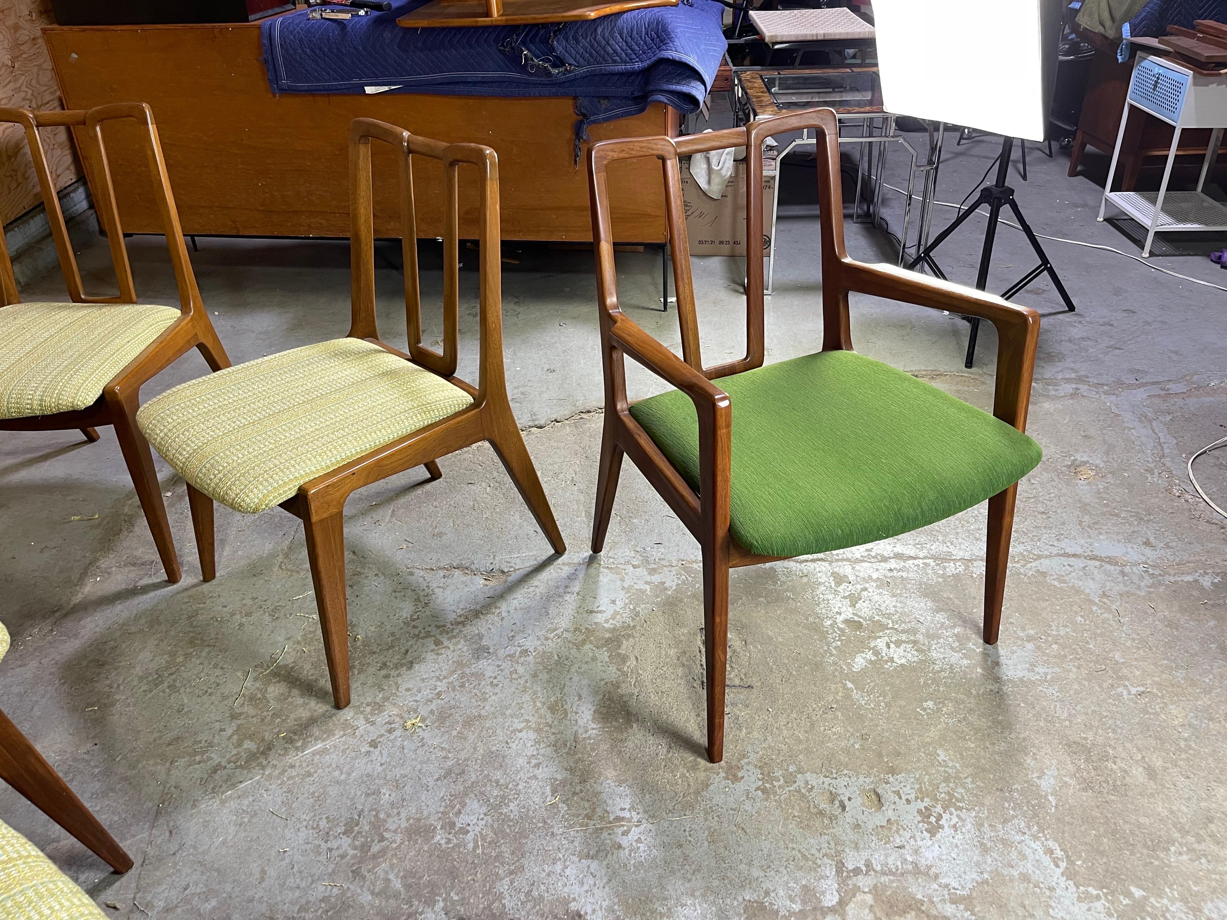 Mid-Century Modern Dining Chairs After James Mont Six in Walnut 7