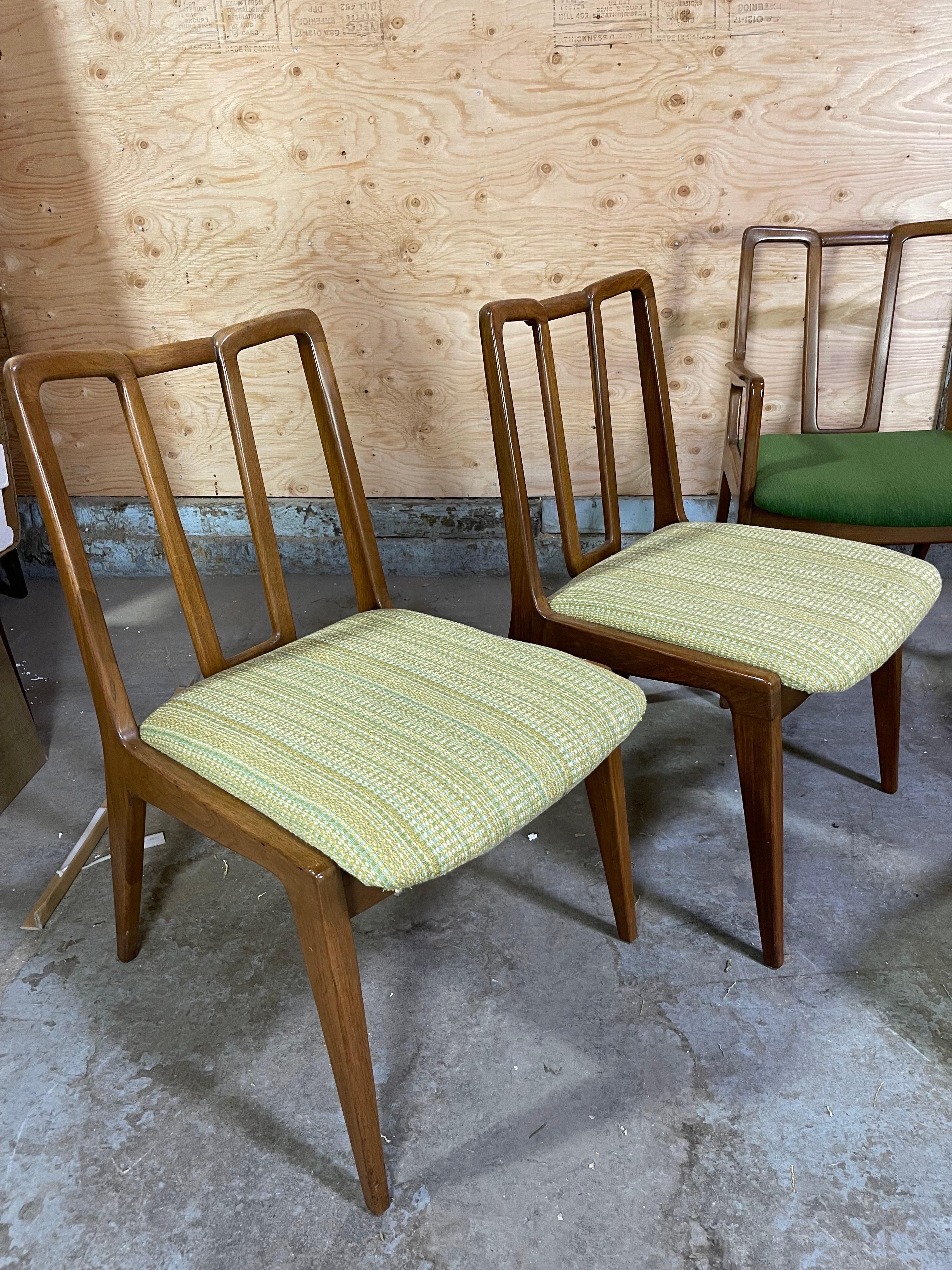 Mid-Century Modern Dining Chairs After James Mont Six in Walnut 8