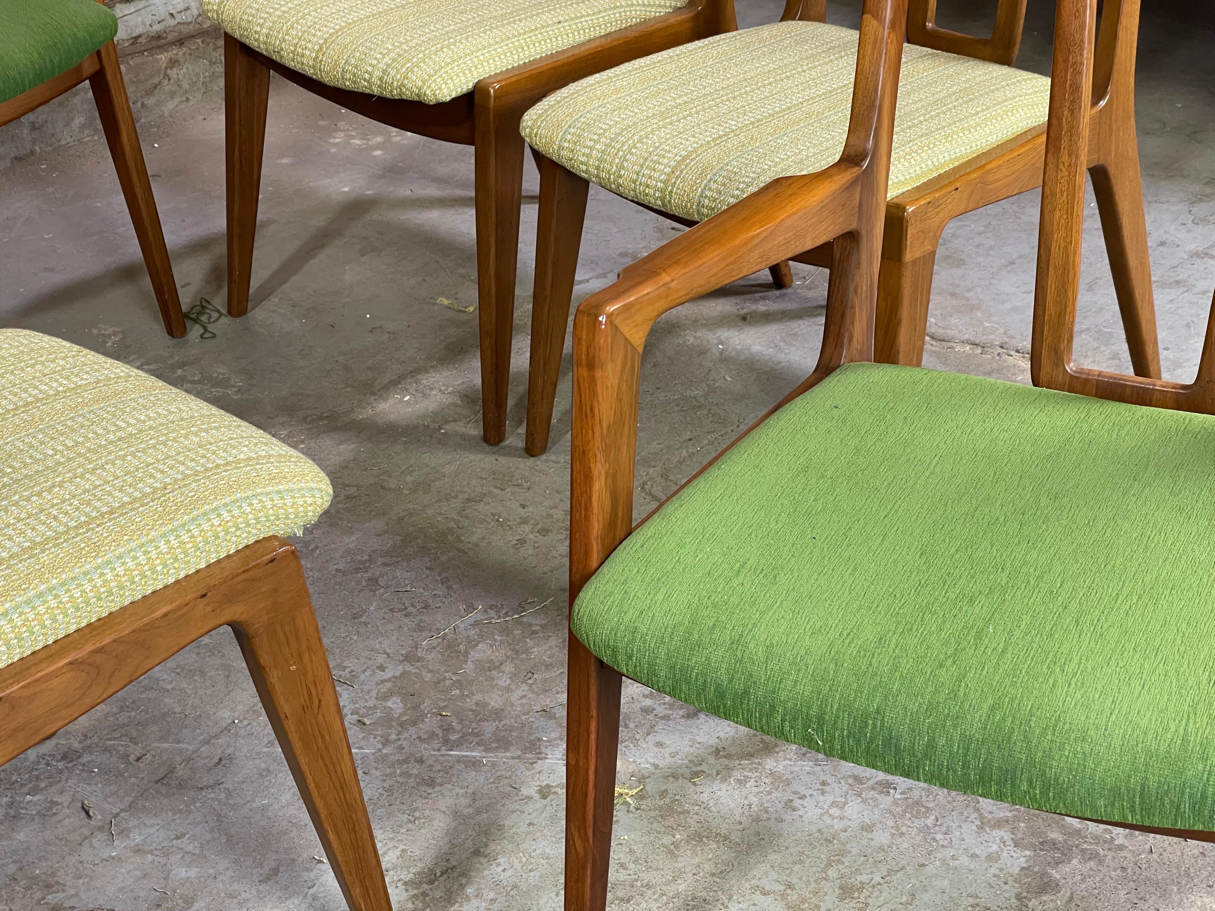Mid-Century Modern Dining Chairs After James Mont Six in Walnut In Good Condition In Framingham, MA