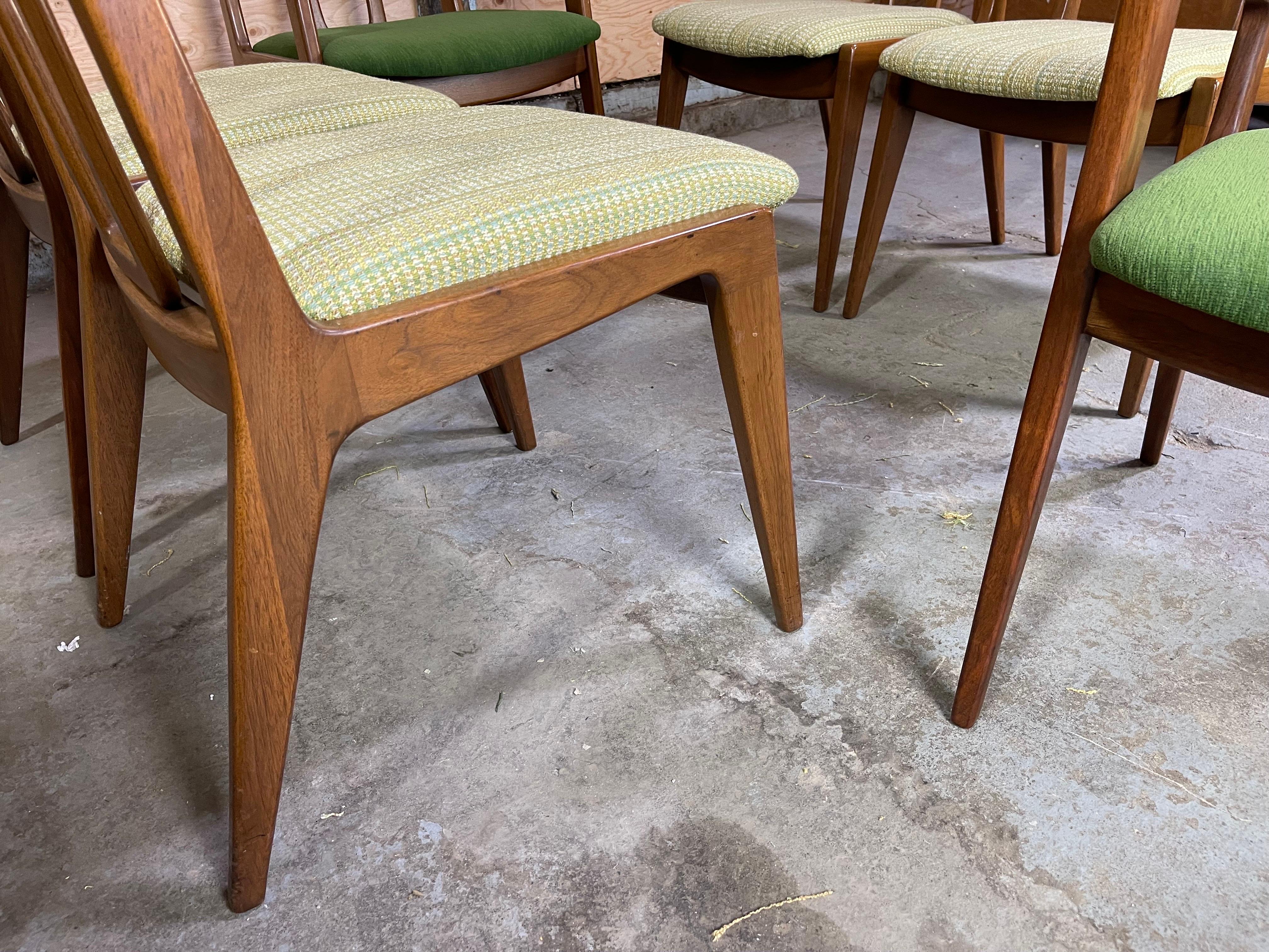 Mid-20th Century Mid-Century Modern Dining Chairs After James Mont Six in Walnut
