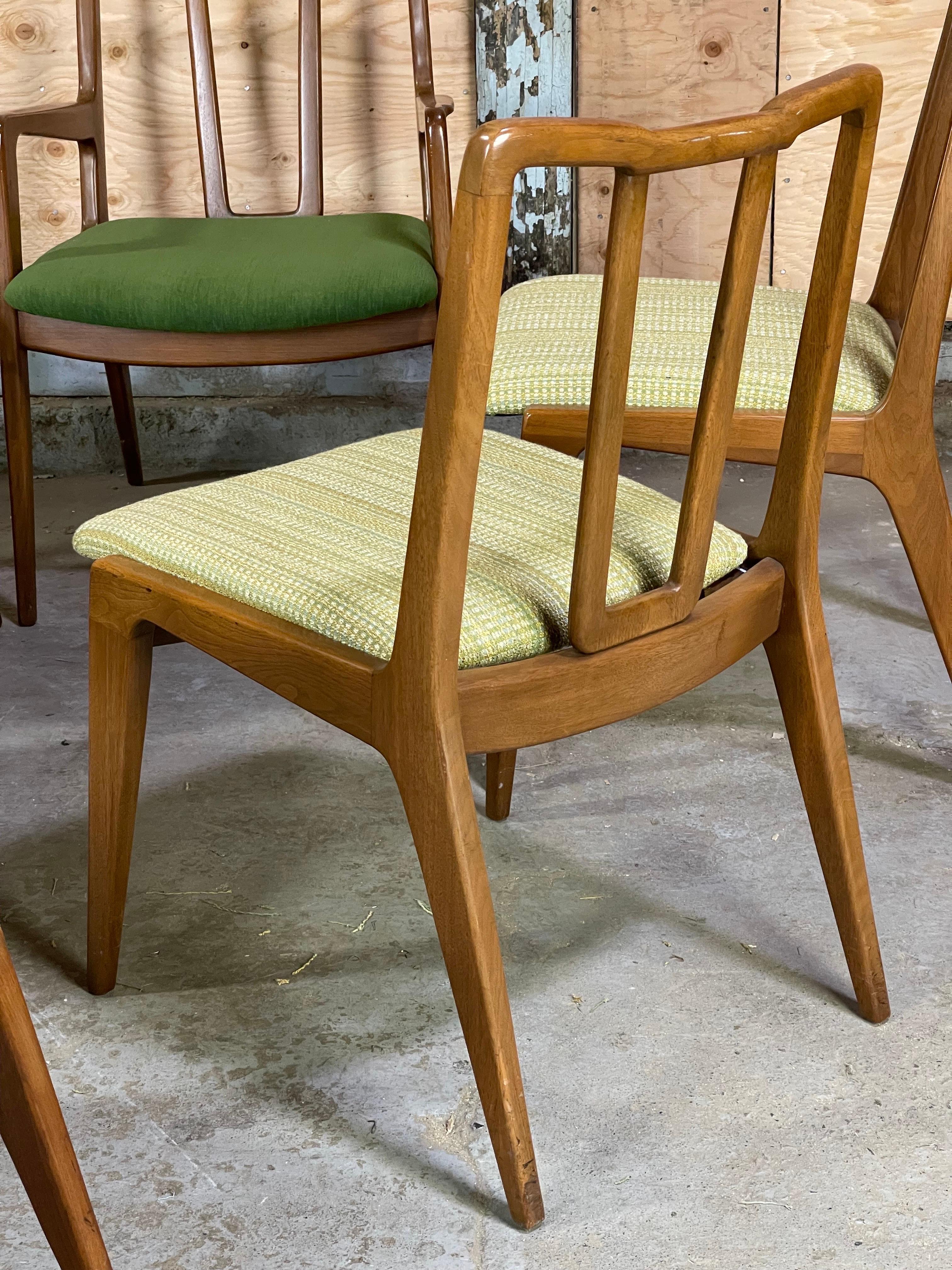 Mid-Century Modern Dining Chairs After James Mont Six in Walnut 2