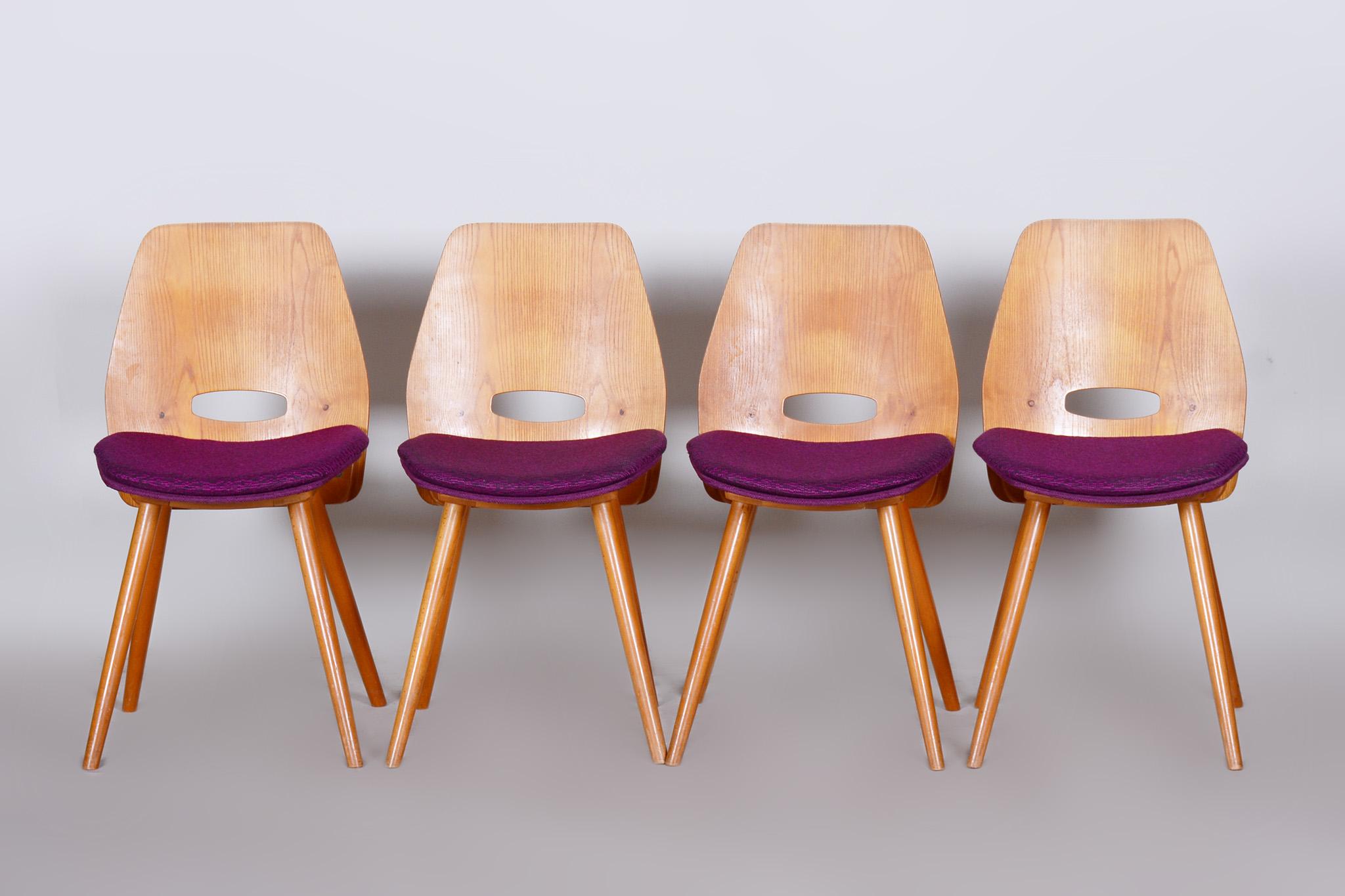 Chaises de salle à manger modernes du milieu du siècle, Design/One par František Jirák pour Tatra Nábytok en vente 4