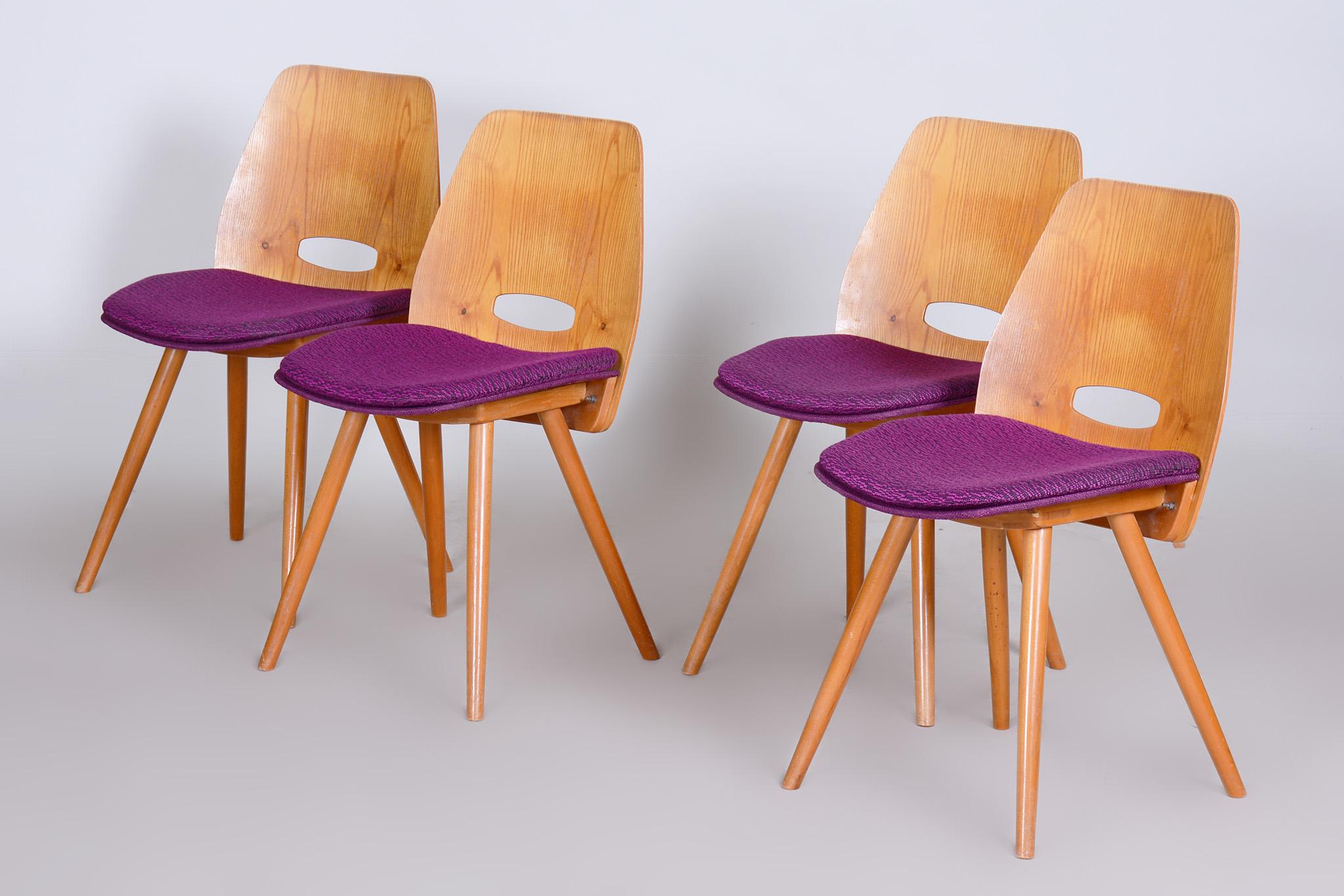 Mid-Century Modern Chaises de salle à manger modernes du milieu du siècle, Design/One par František Jirák pour Tatra Nábytok en vente