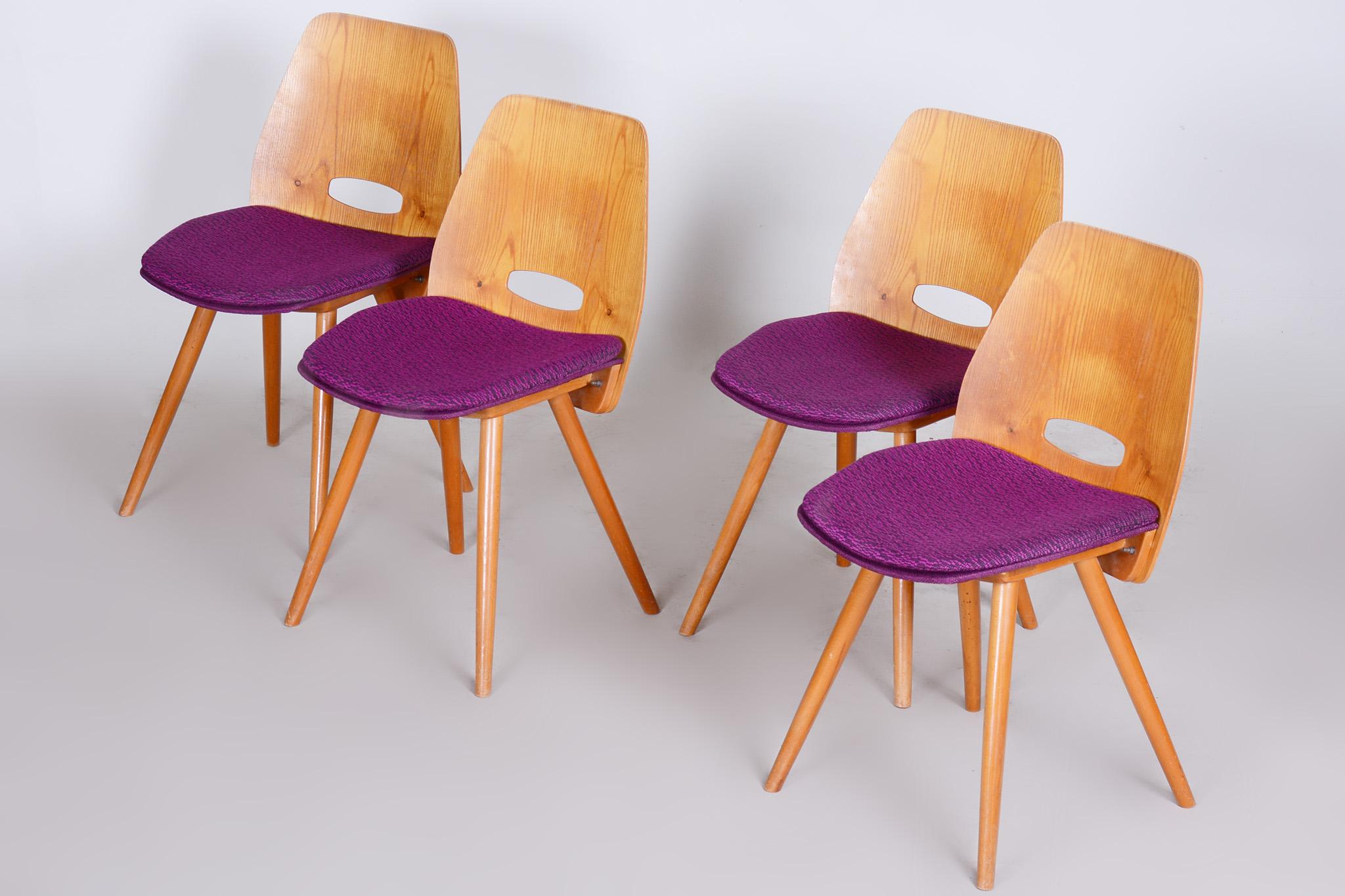 Czech Mid-Century Modern Dining Chairs, Designed by František Jirák for Tatra Nábytok For Sale